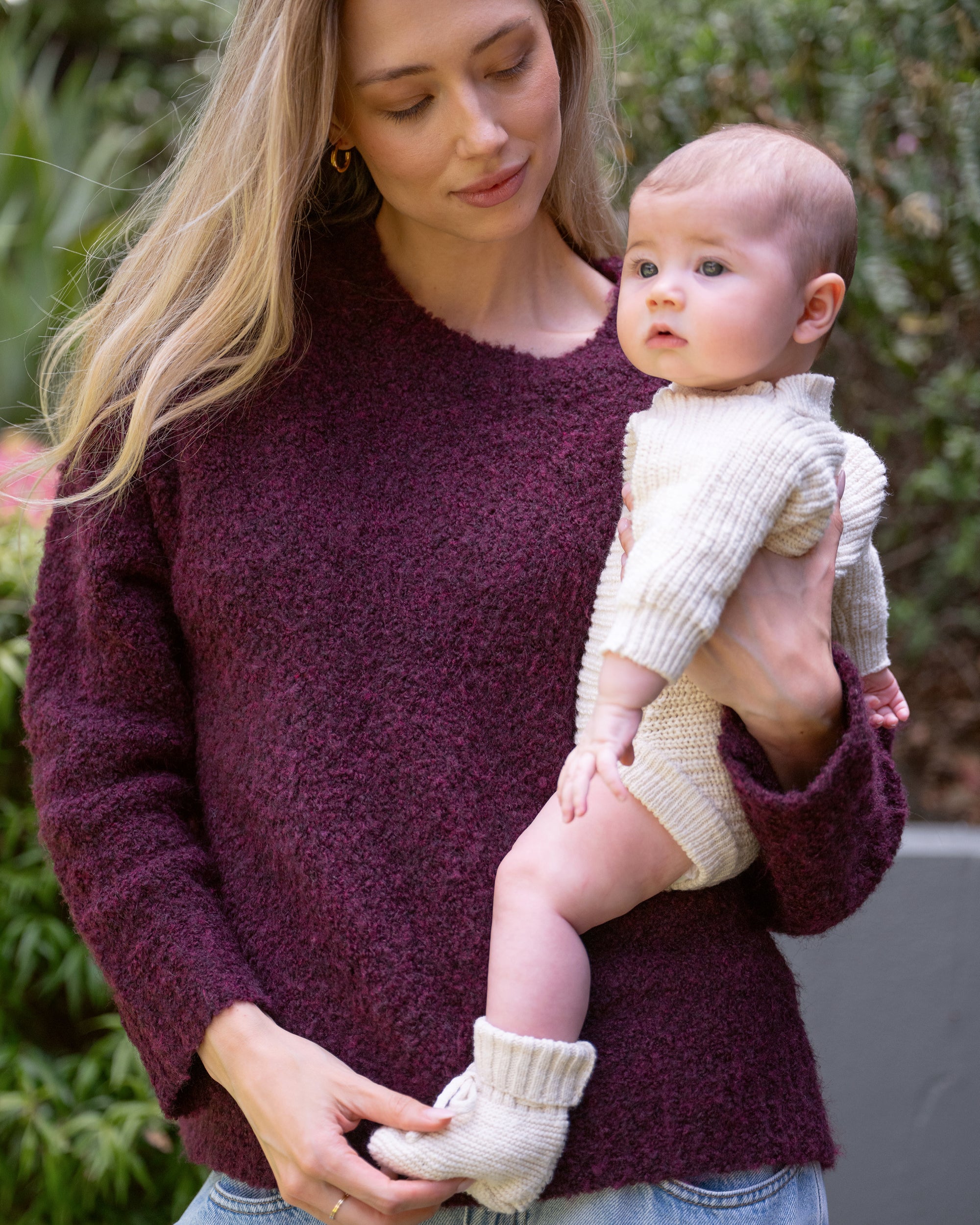 Theo Cosy Knit  Burgundy