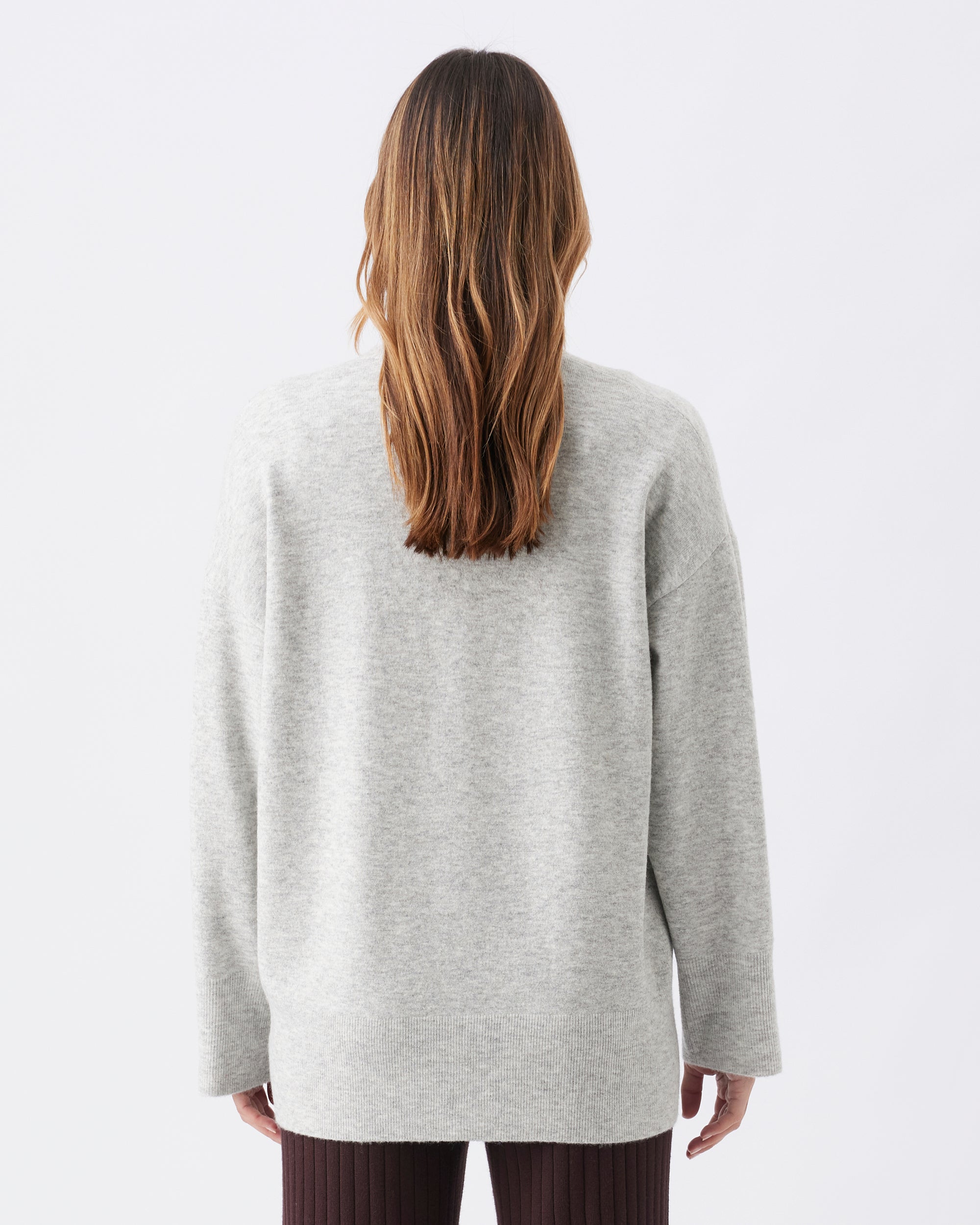 Chelsea V-Neck Cardigan  Silver Marle