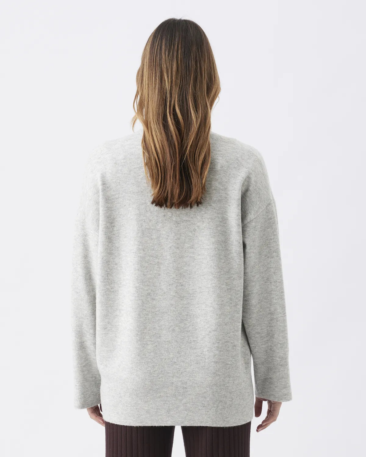 Chelsea V-Neck Cardigan  Silver Marle