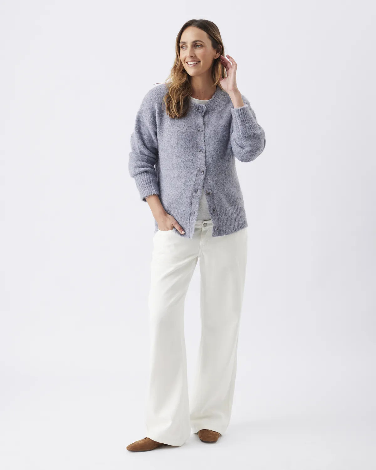 Ariana Knit Cardigan   Ash Blue