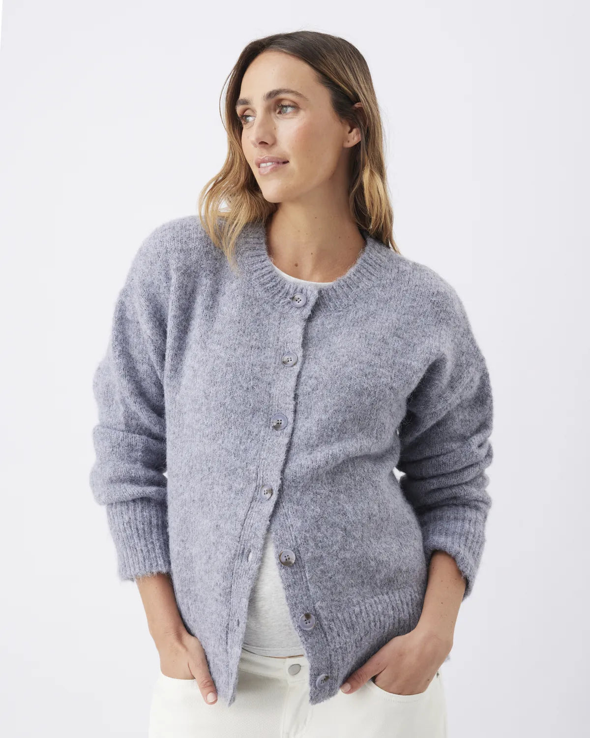 Ariana Knit Cardigan   Ash Blue
