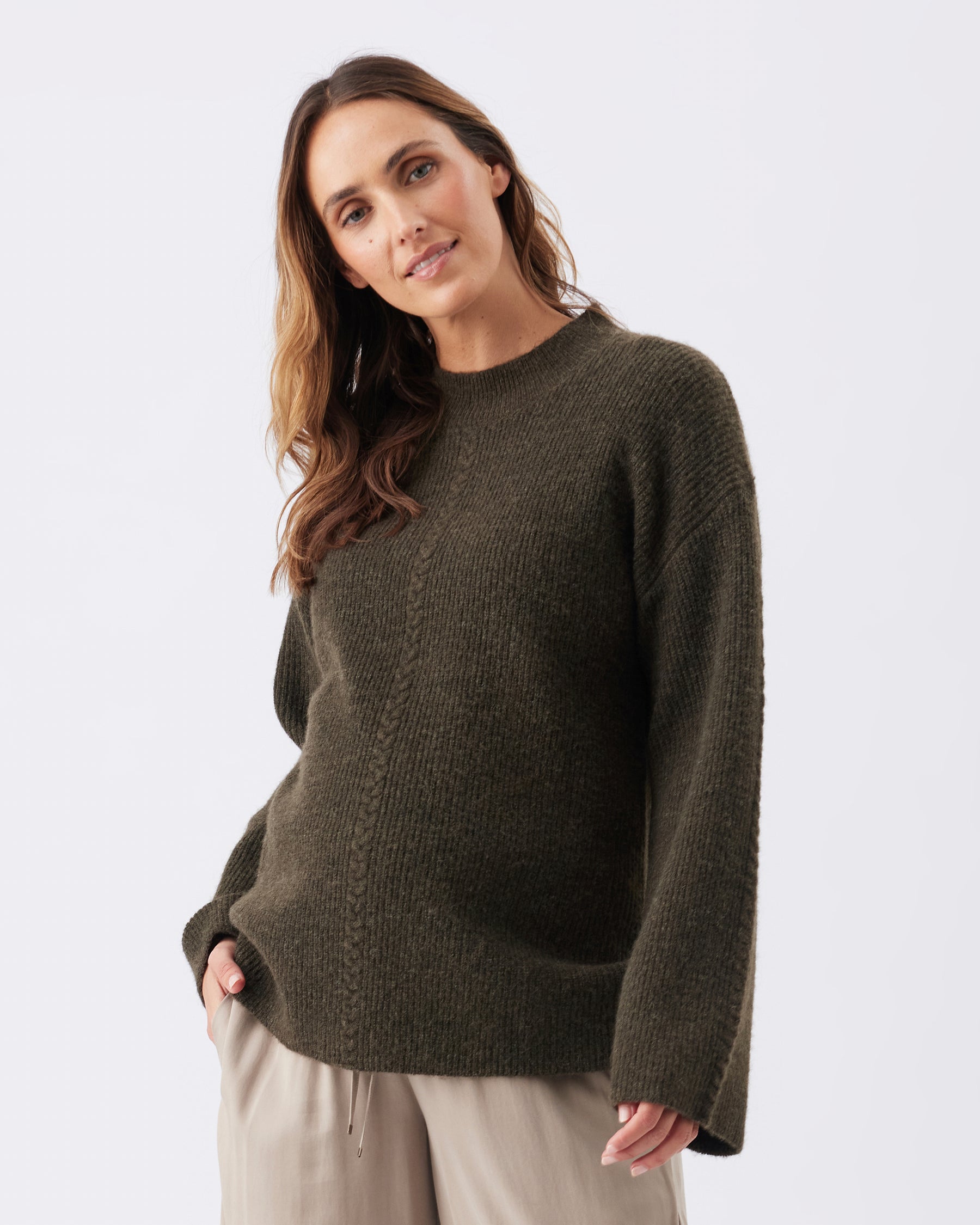 Starci Cable Knit  Khaki
