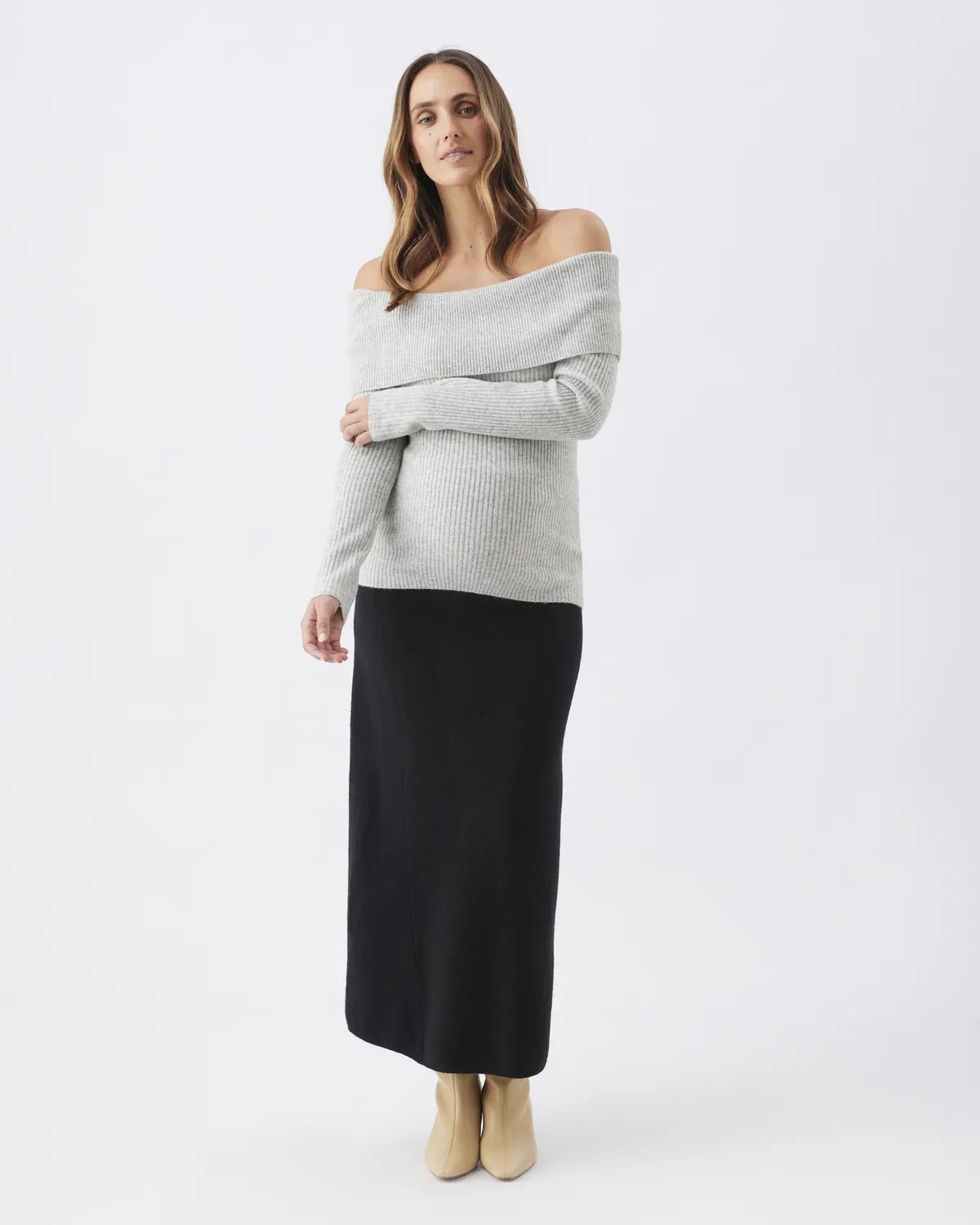 Annie Aline Knit Skirt Black