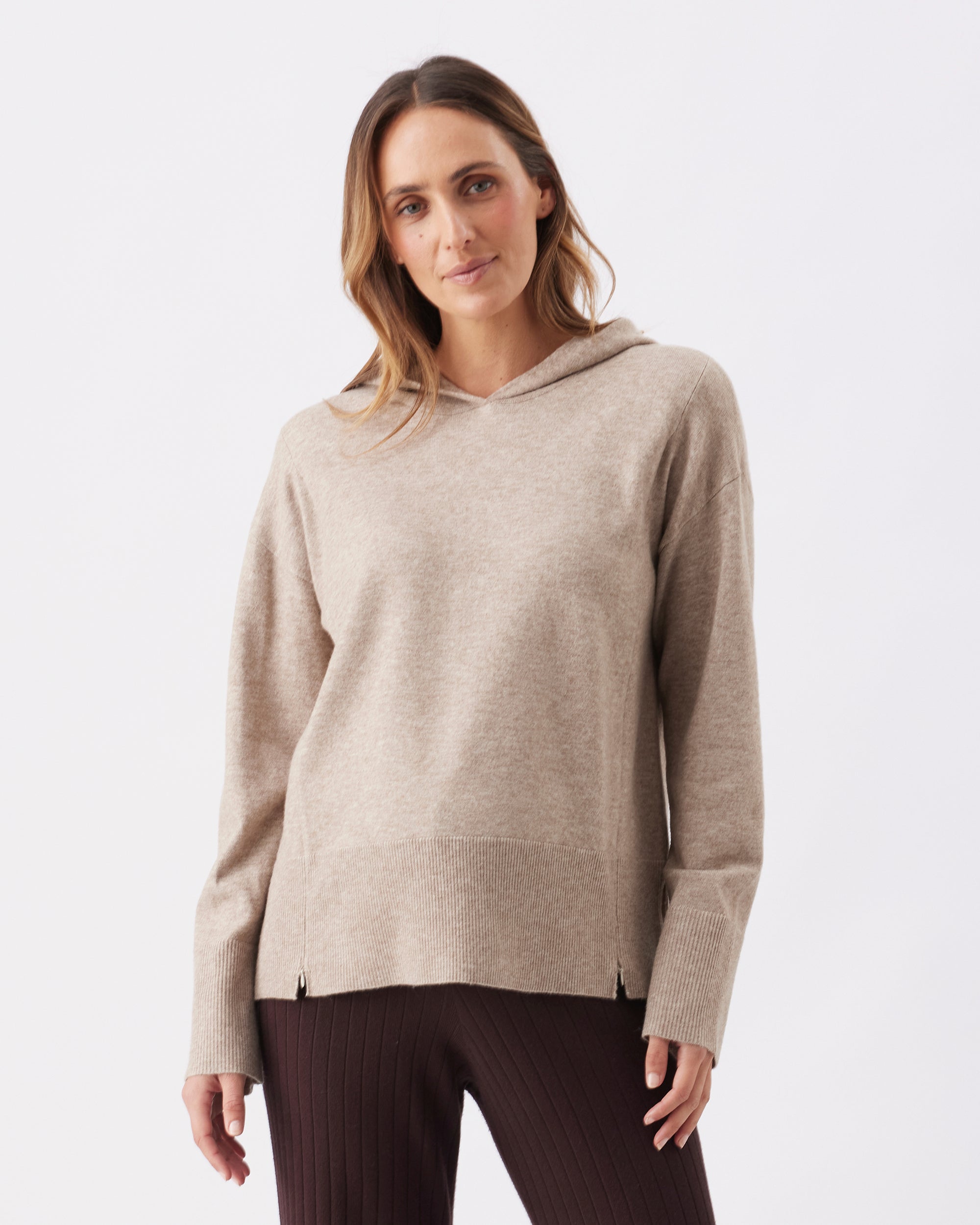 Finley Nursing Knit Hoodie   Latte
