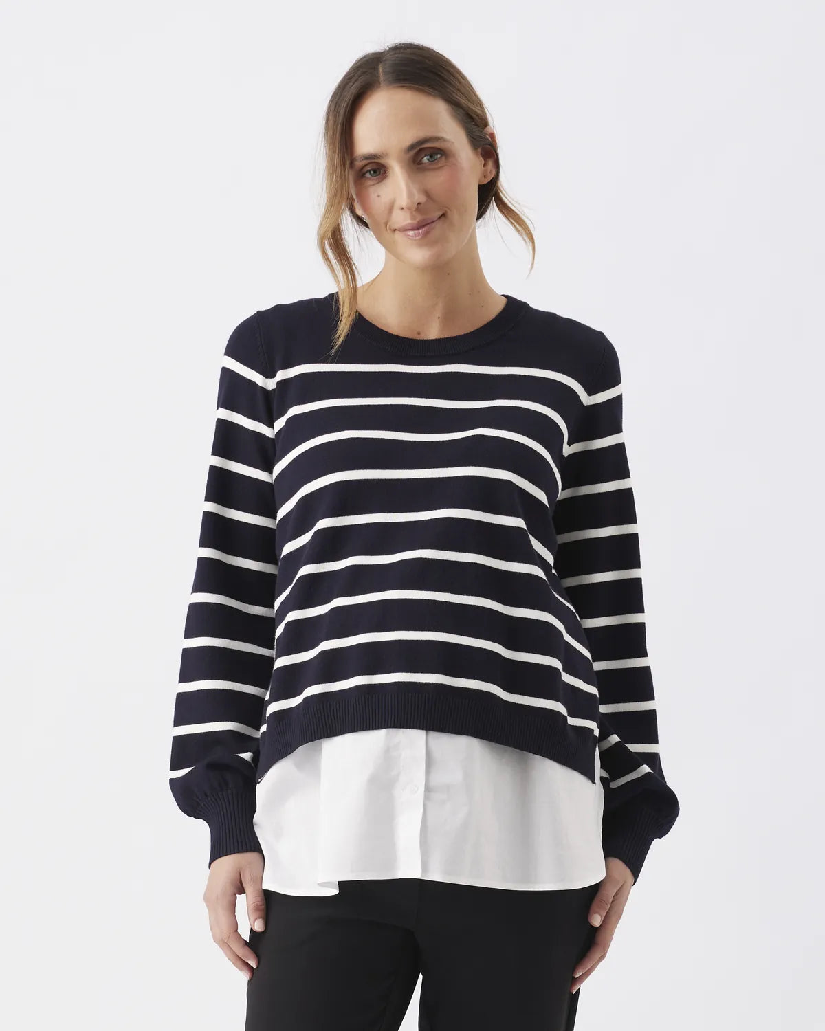Anna Detachable Nursing Knit   Midnight / White