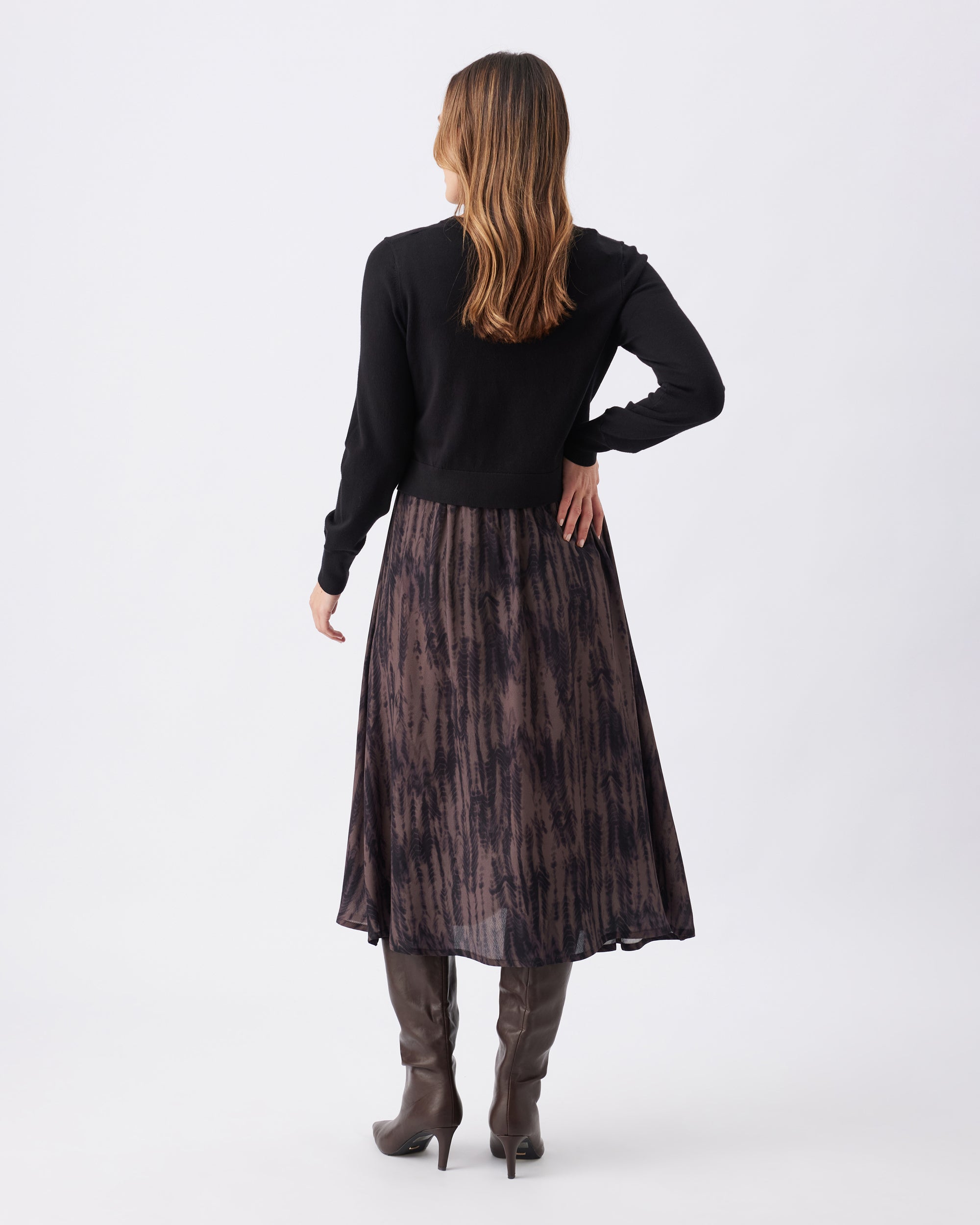 Maia Detachable Nursing Dress Black / Mocha