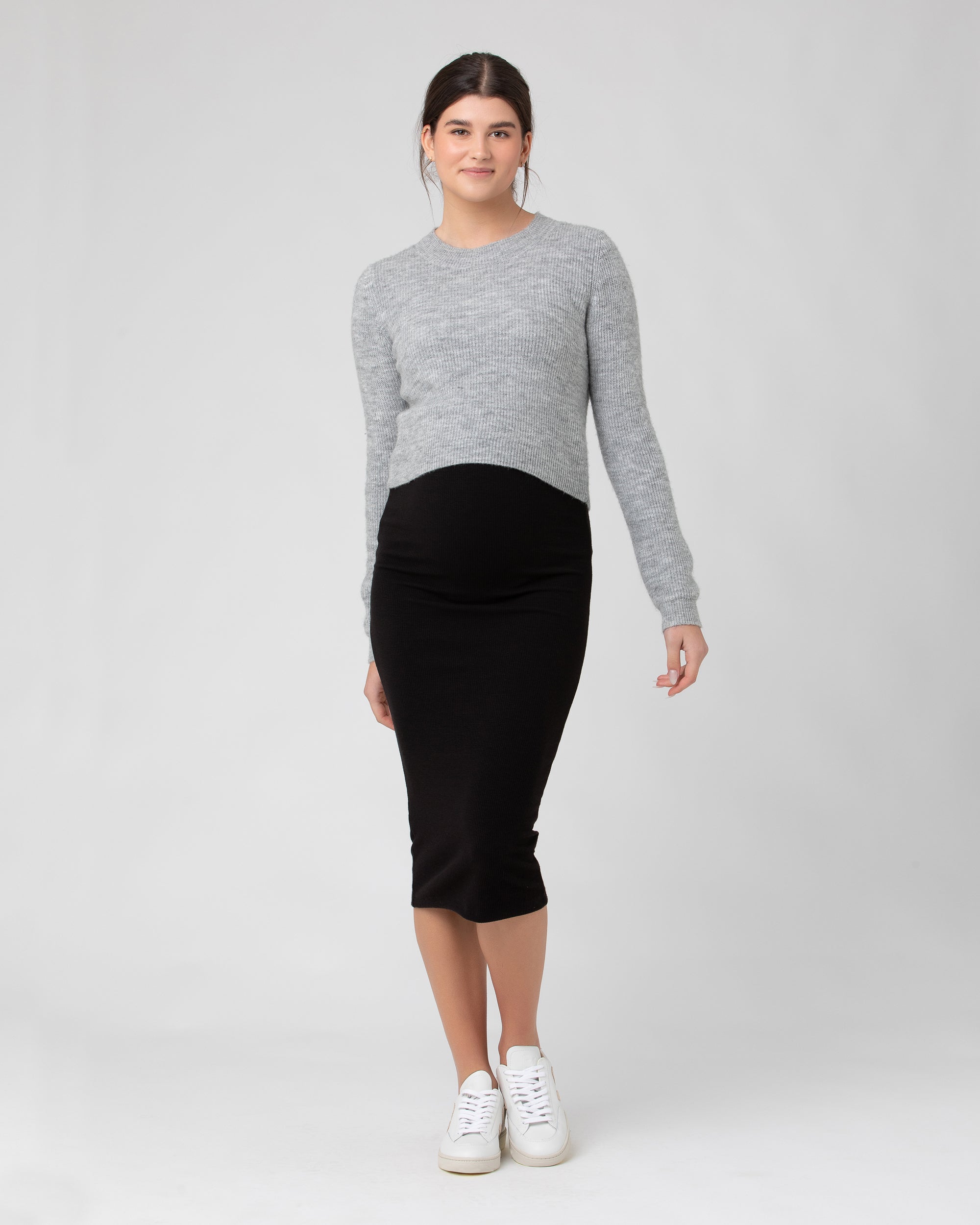 Mandy Detachable Nursing Knit Grey Marle