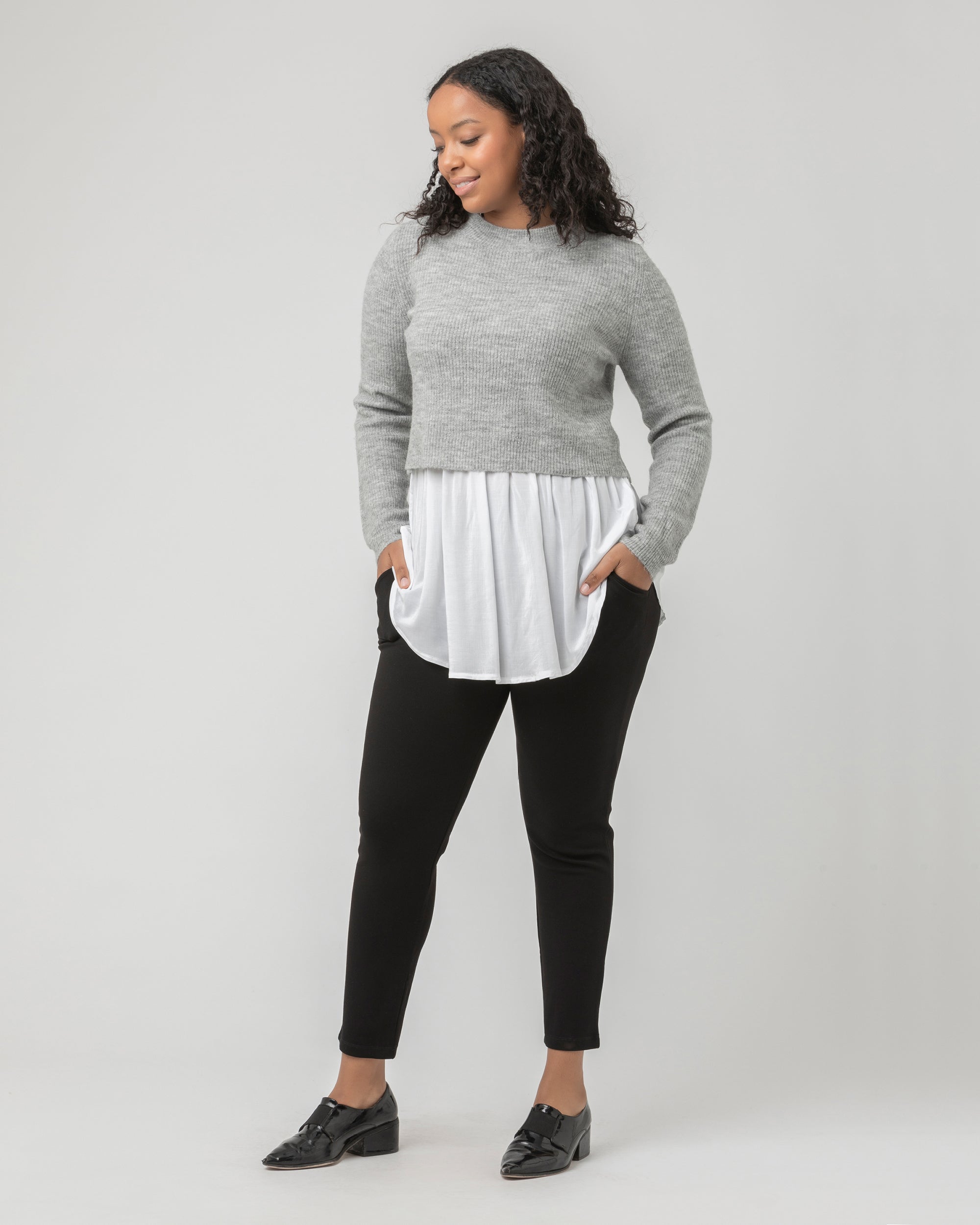 Mandy Detachable Nursing Knit Grey Marle