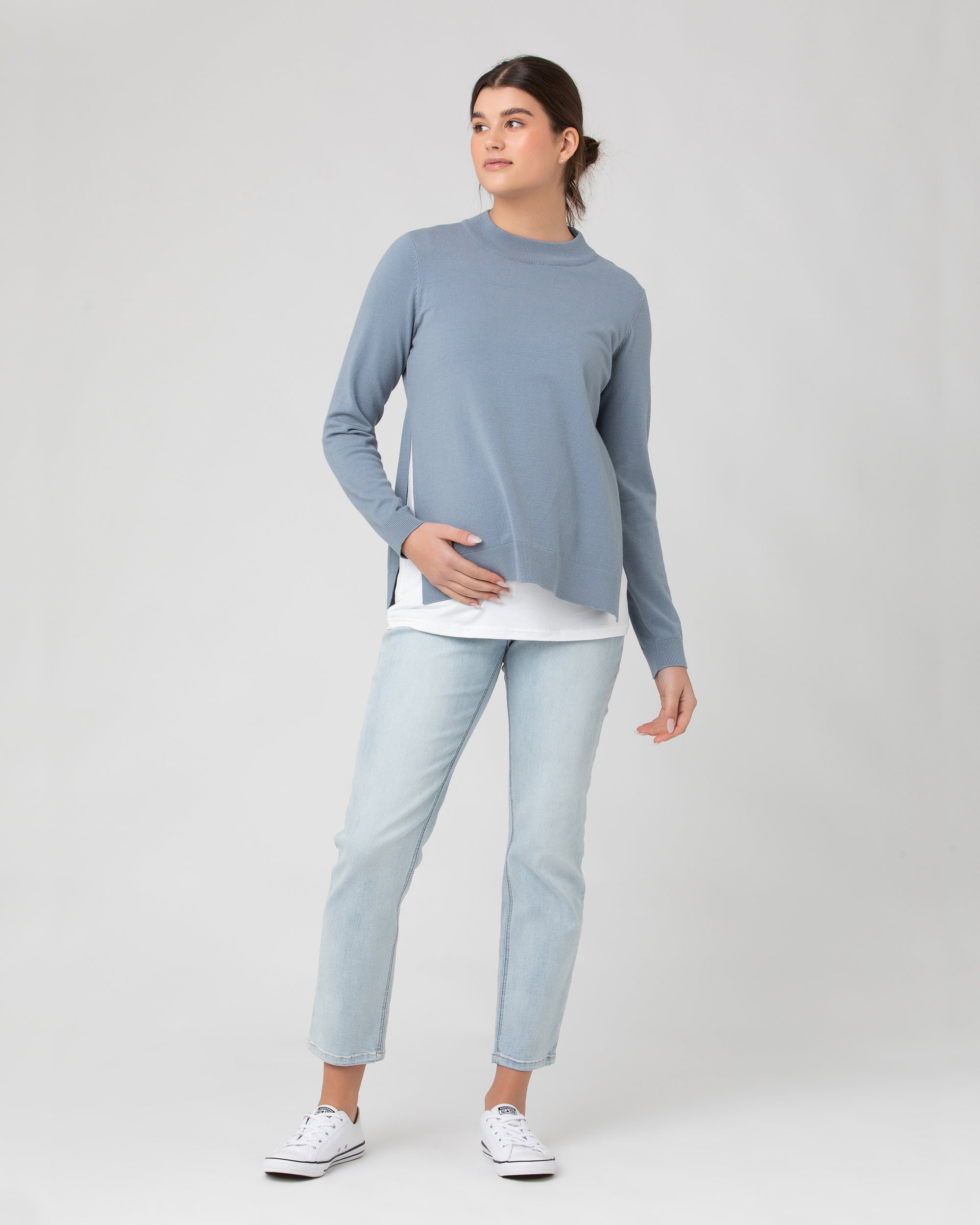 Morgan Side Split Nursing Knit Petrol