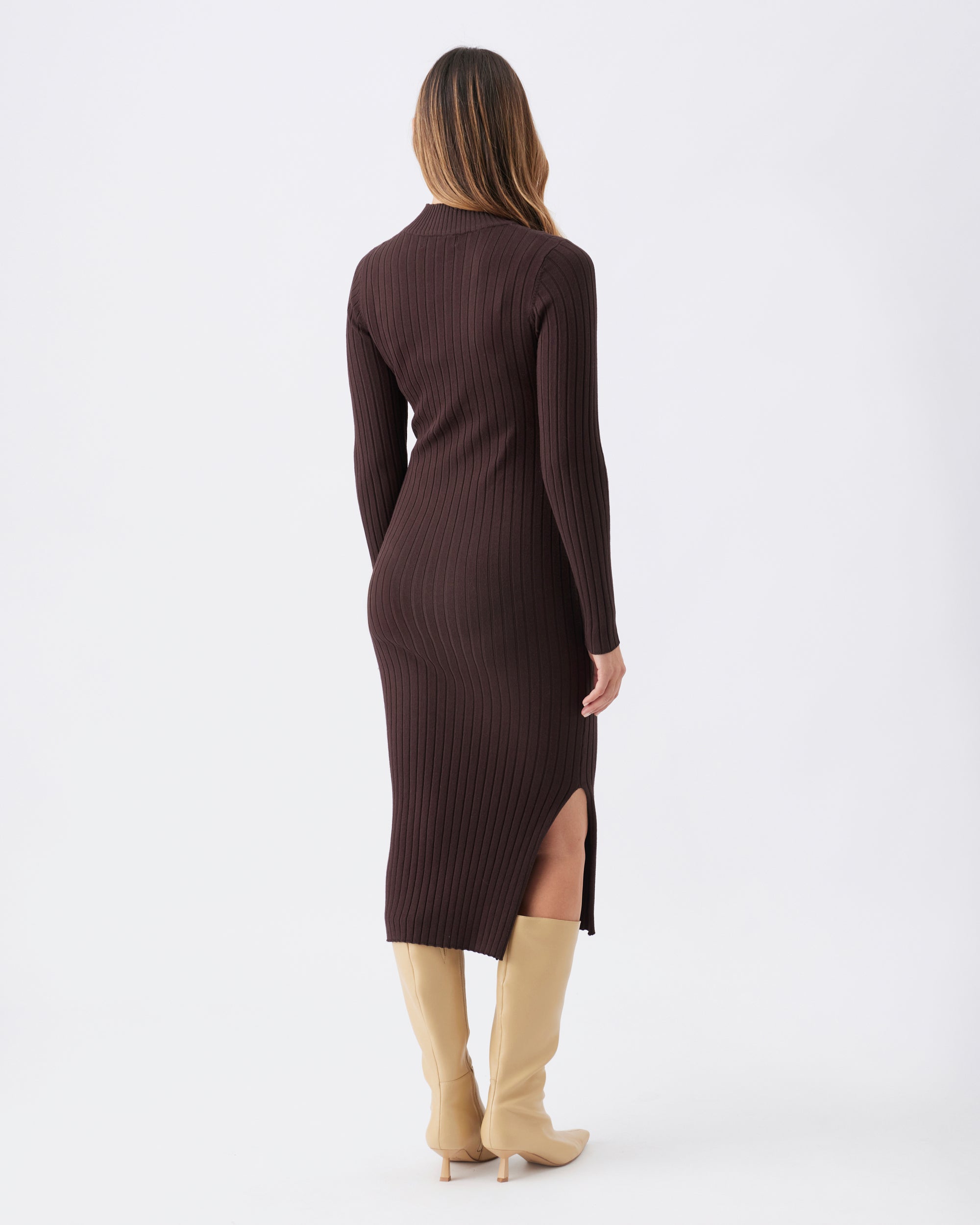 Nella Rib Nursing Knit Dress  Cocoa