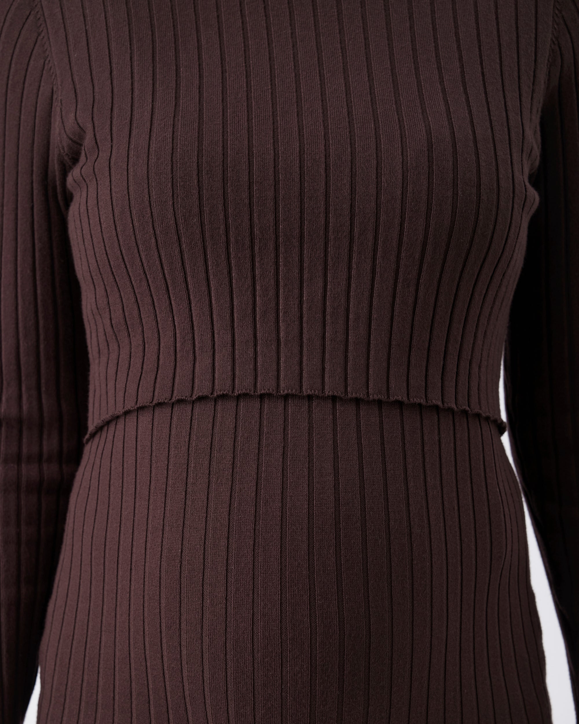 Nella Rib Nursing Knit Dress  Cocoa