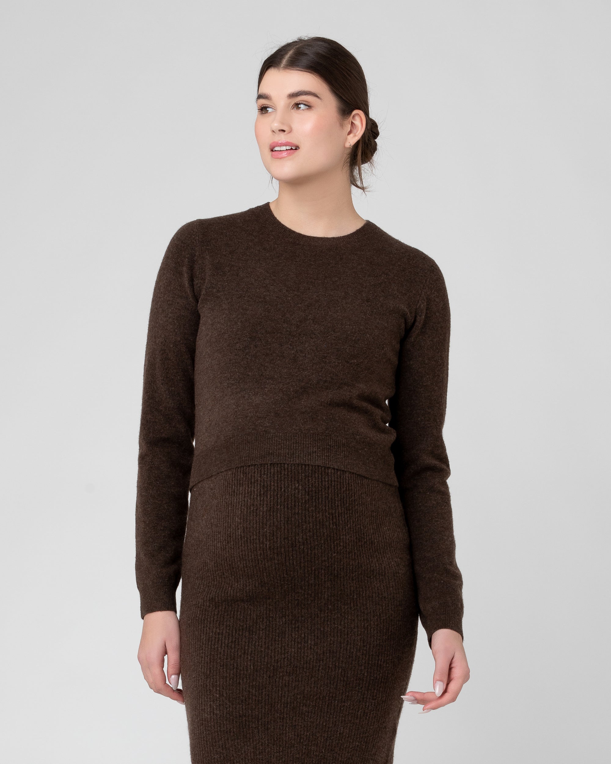 Sandy Detachable Nursing Knit  Chocolate