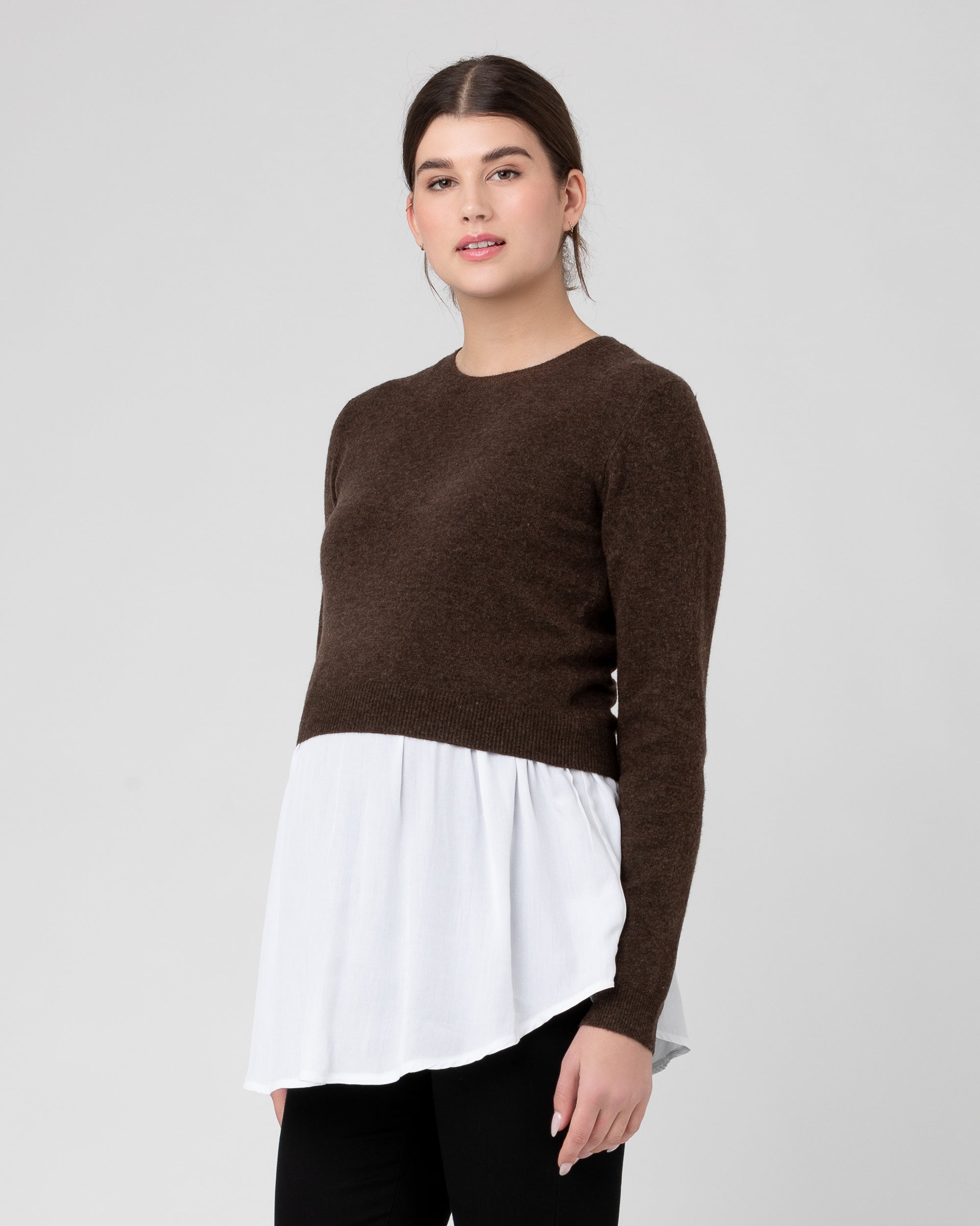 Sandy Detachable Nursing Knit  Chocolate