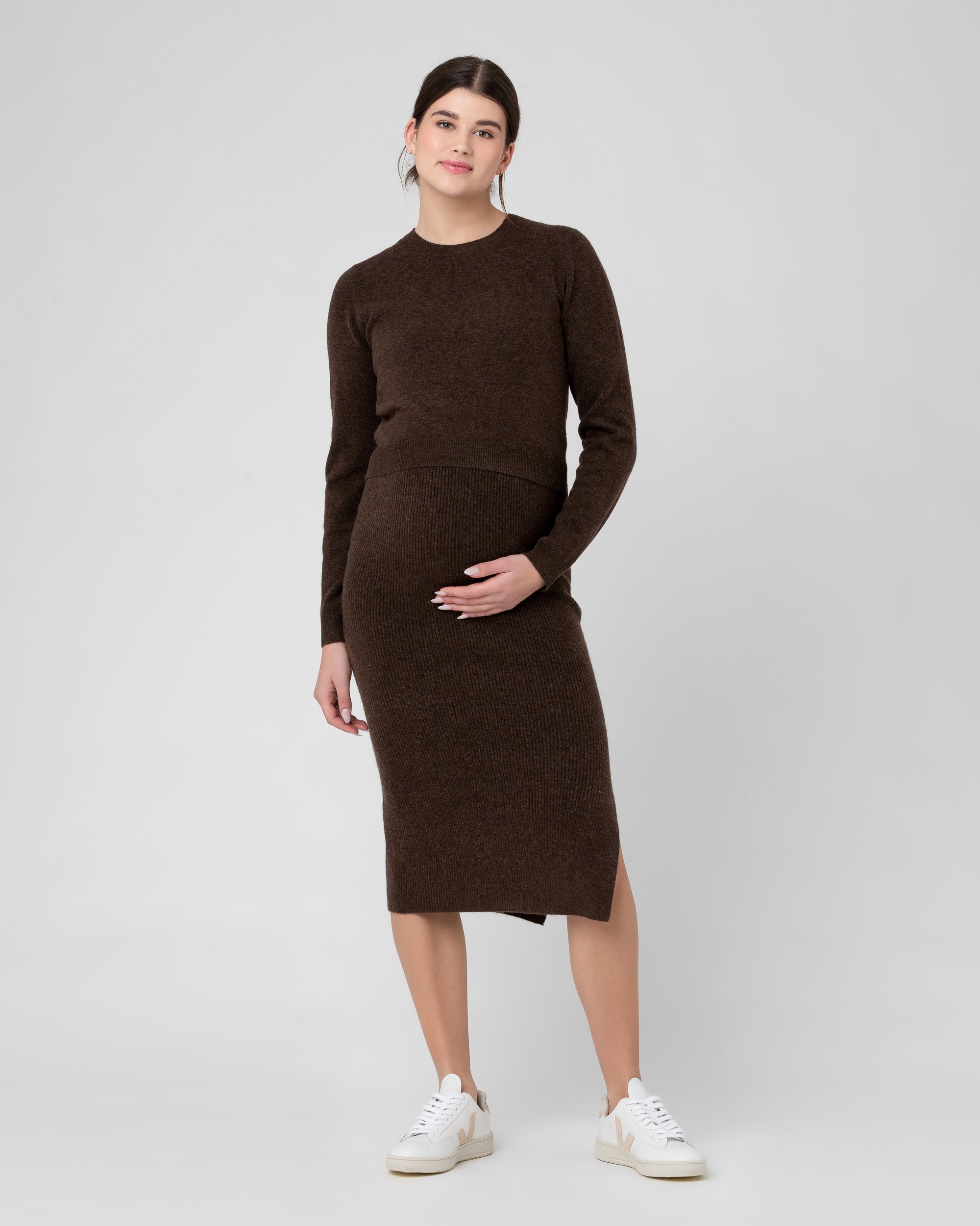 Sandy Detachable Nursing Knit  Chocolate