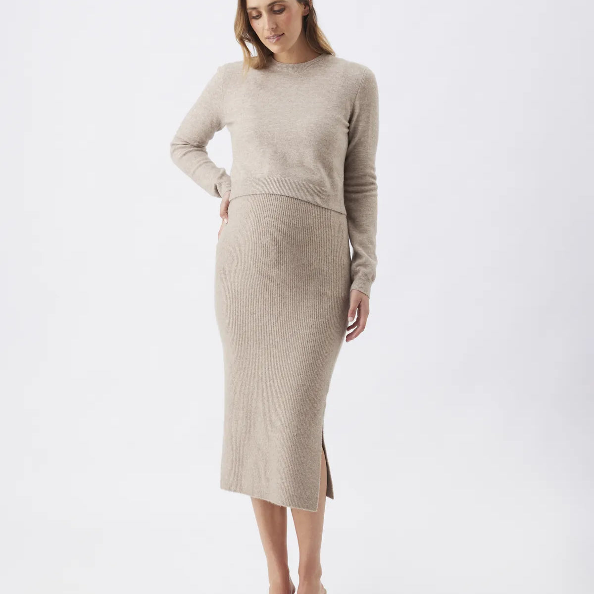Dani Knit Skirt - Latte