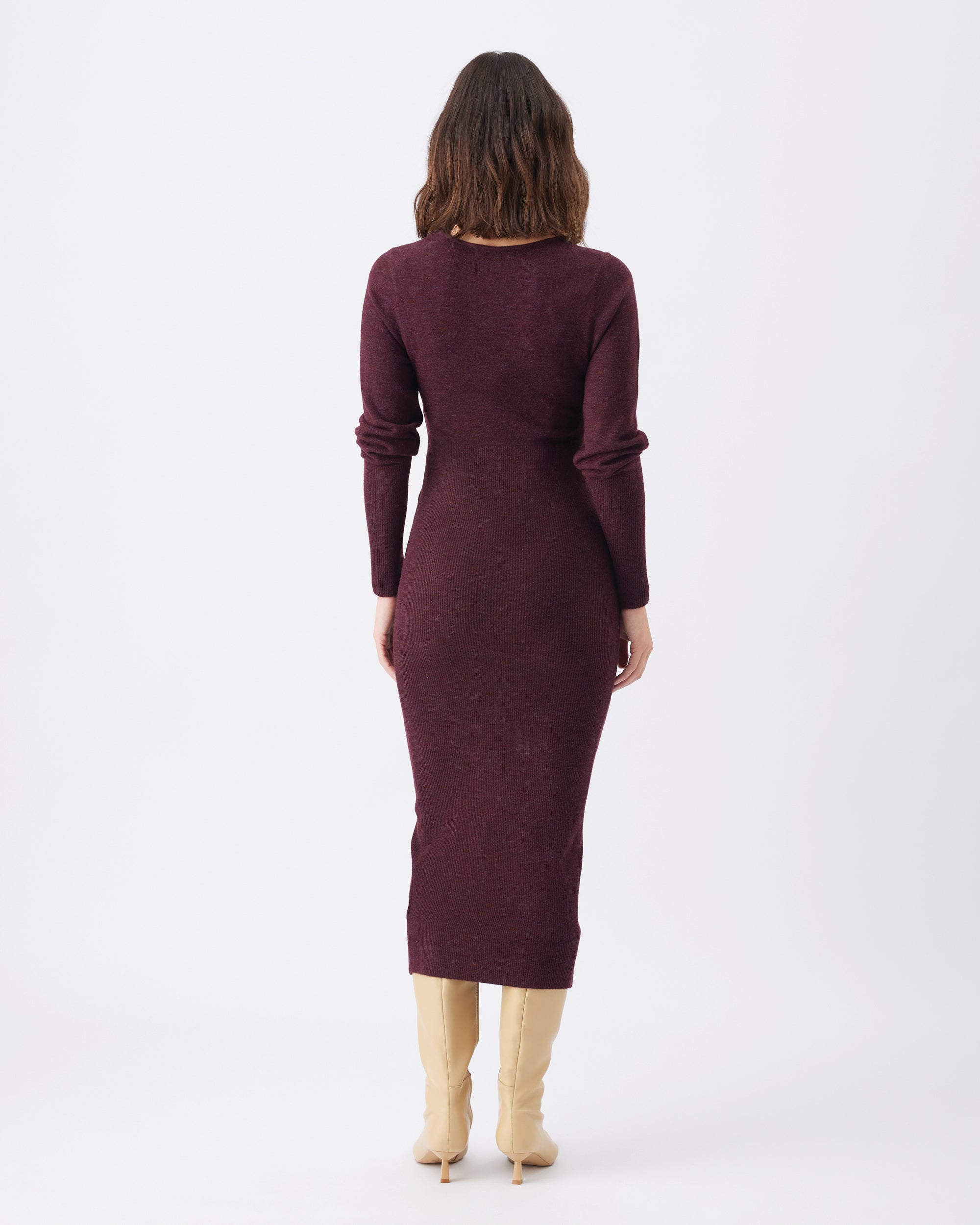 Heidi Nursing Knit Dress  Burgundy