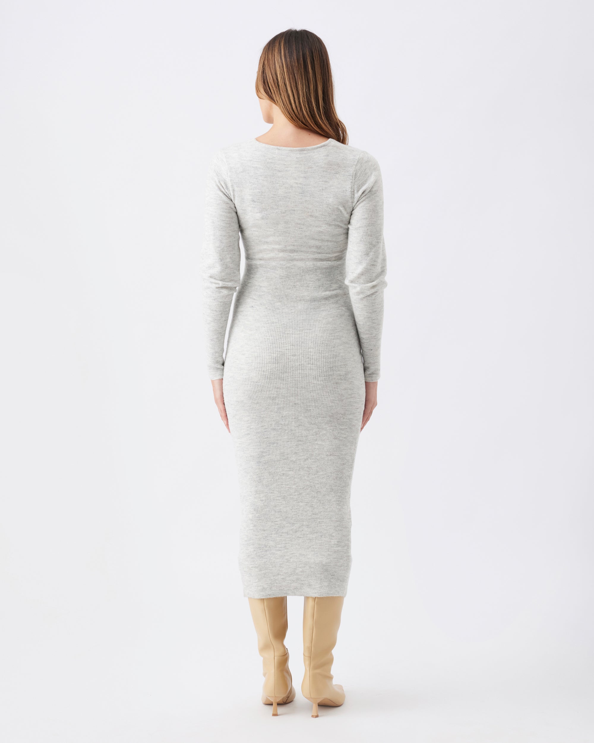 Heidi Nursing Knit Dress  Snow Marle