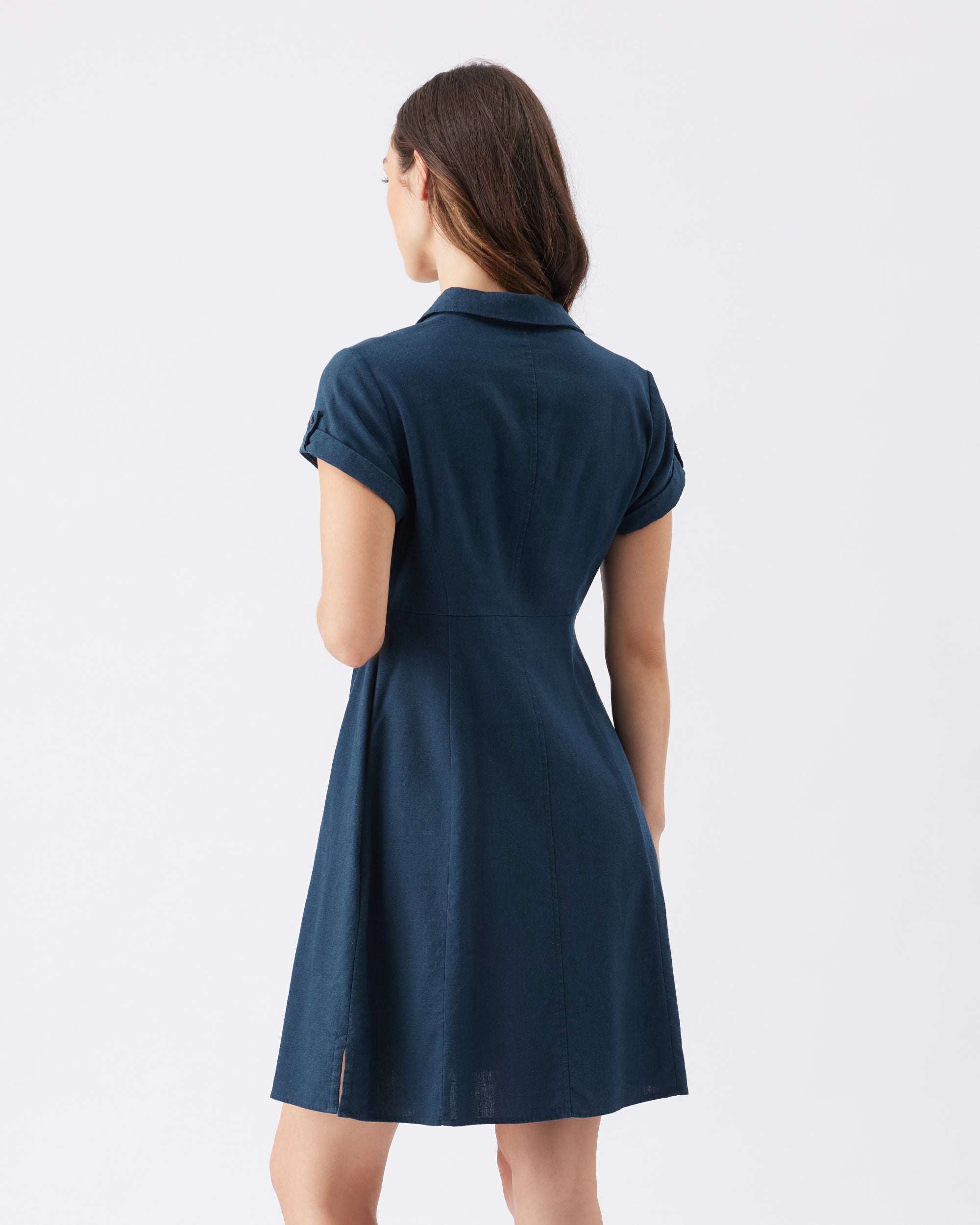Colette Tie Up Linen Dress Biro