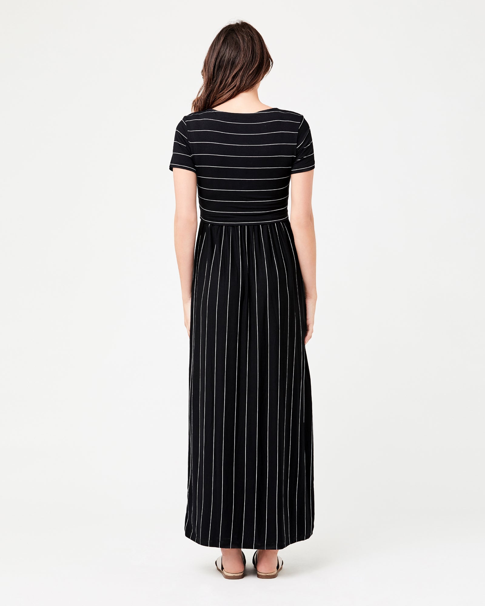 Maxi Crop Top Nursing Dress Black / Flint