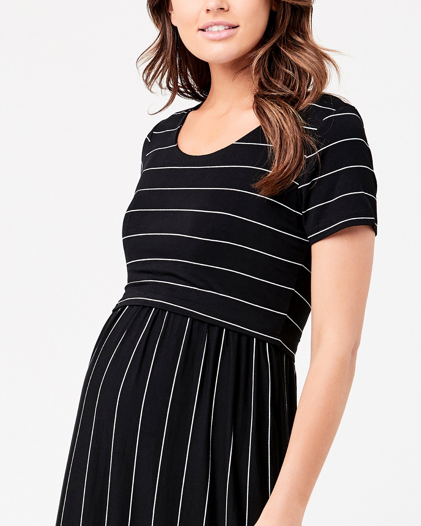 Maxi Crop Top Nursing Dress Black / Flint