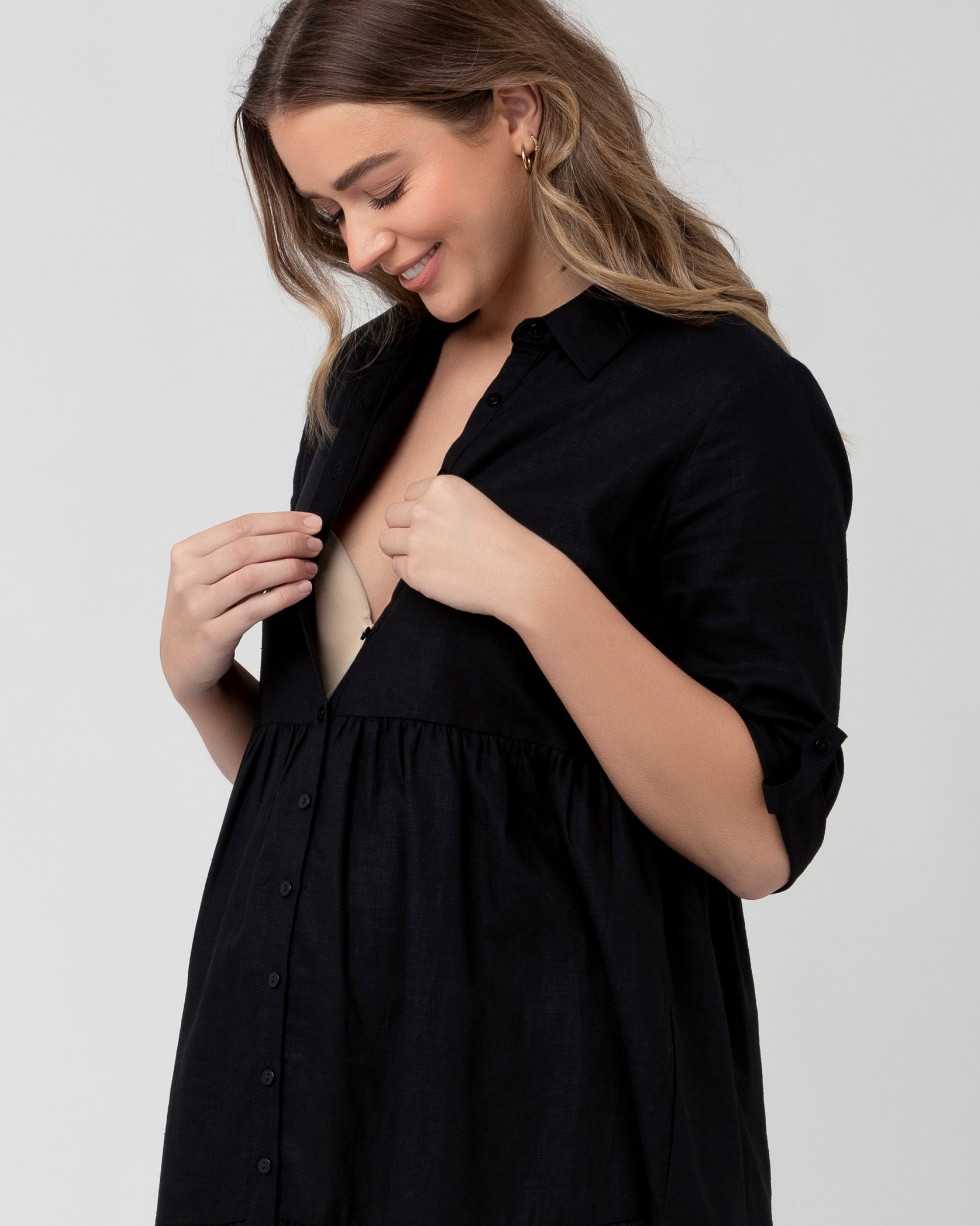 Adel Linen Dress Black