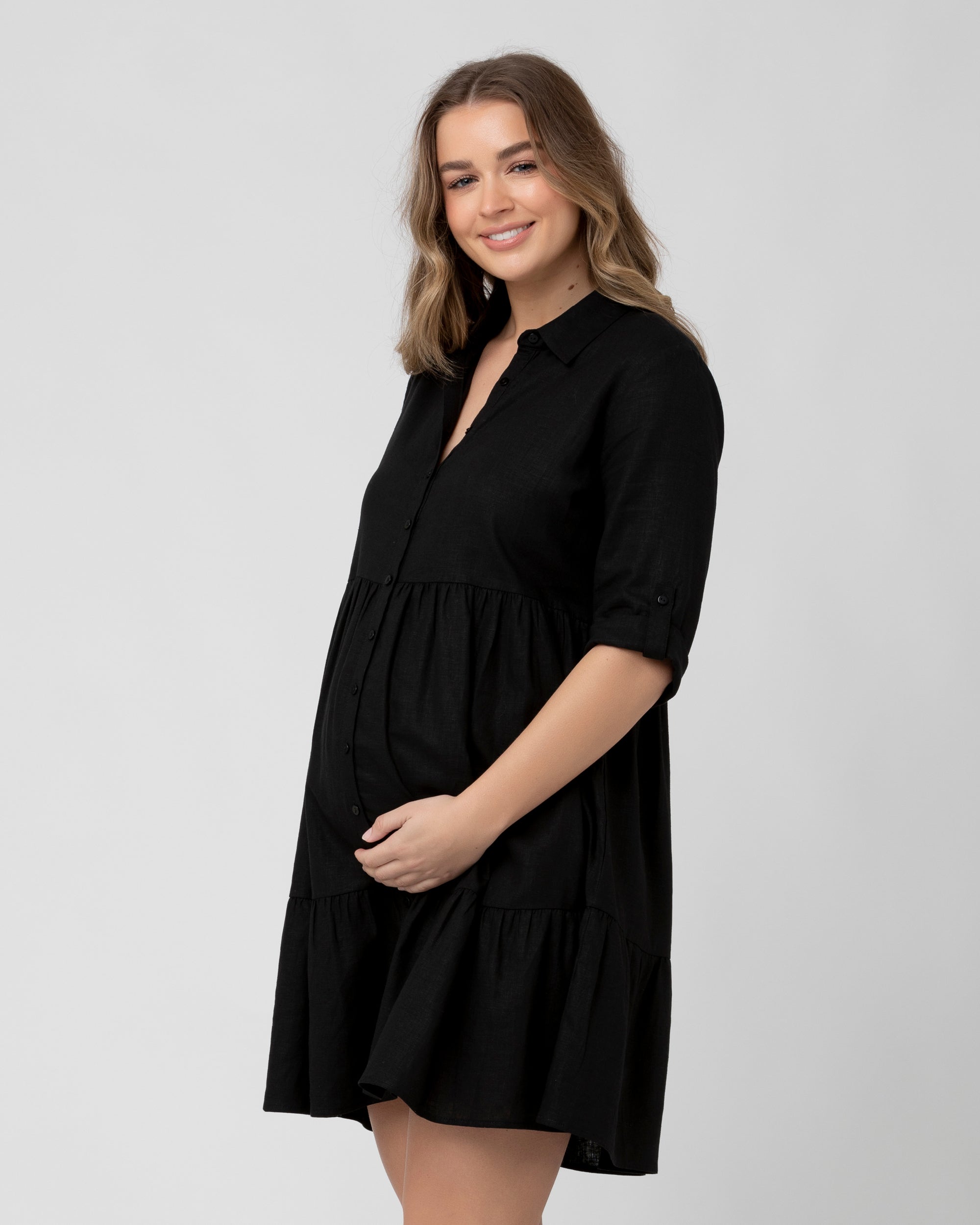 Adel Linen Dress Black