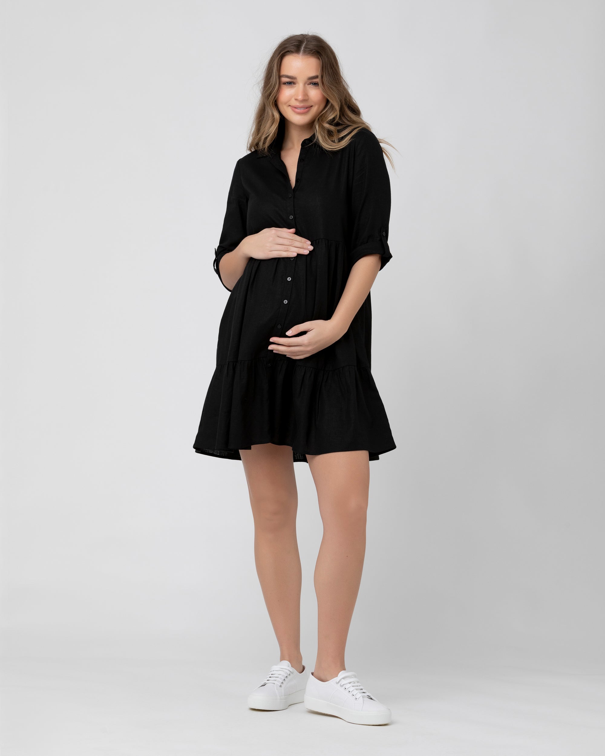Adel Linen Dress Black