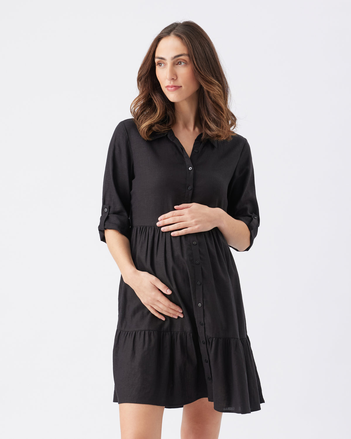 Adel Linen Dress Black
