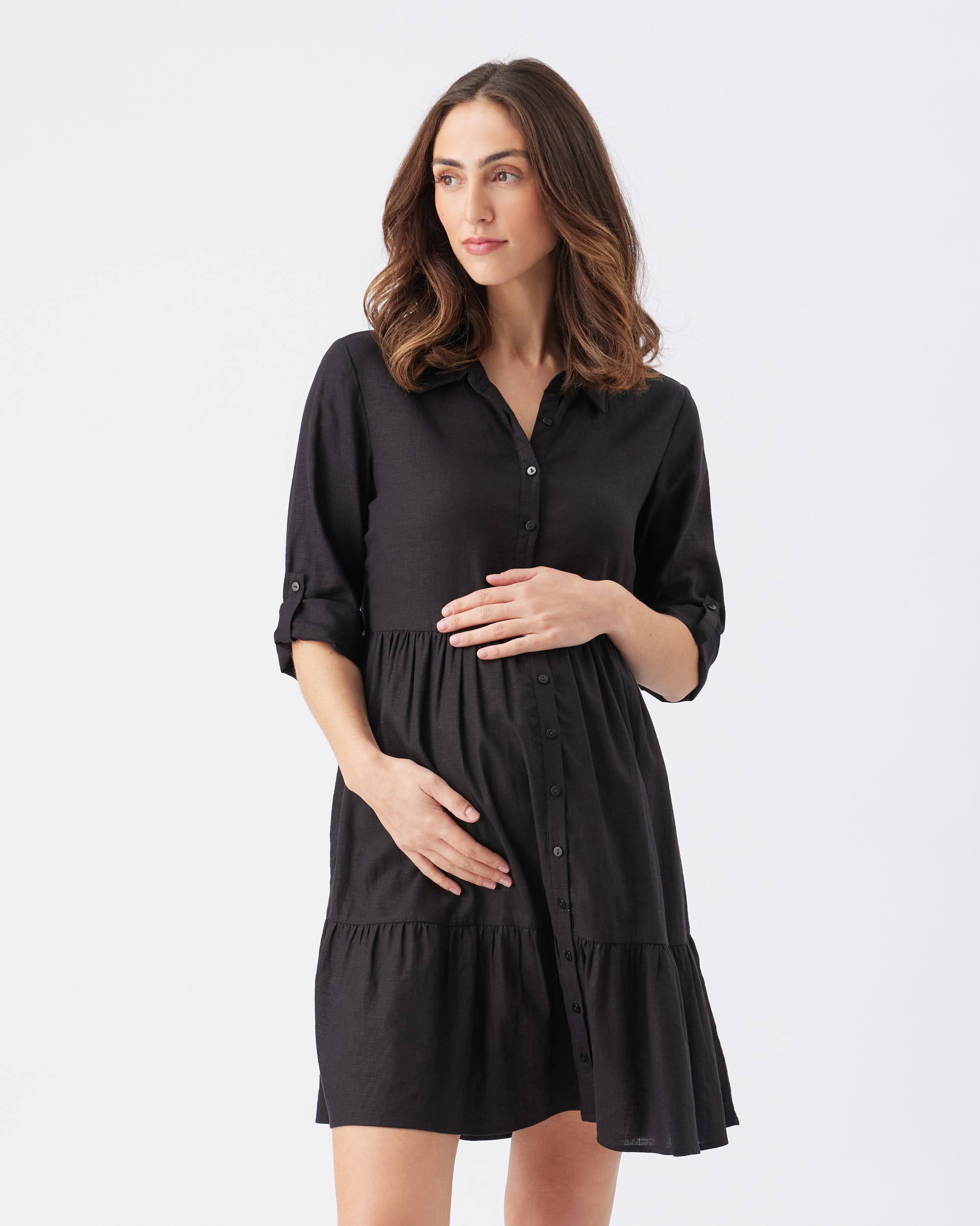 Adel Linen Dress Black