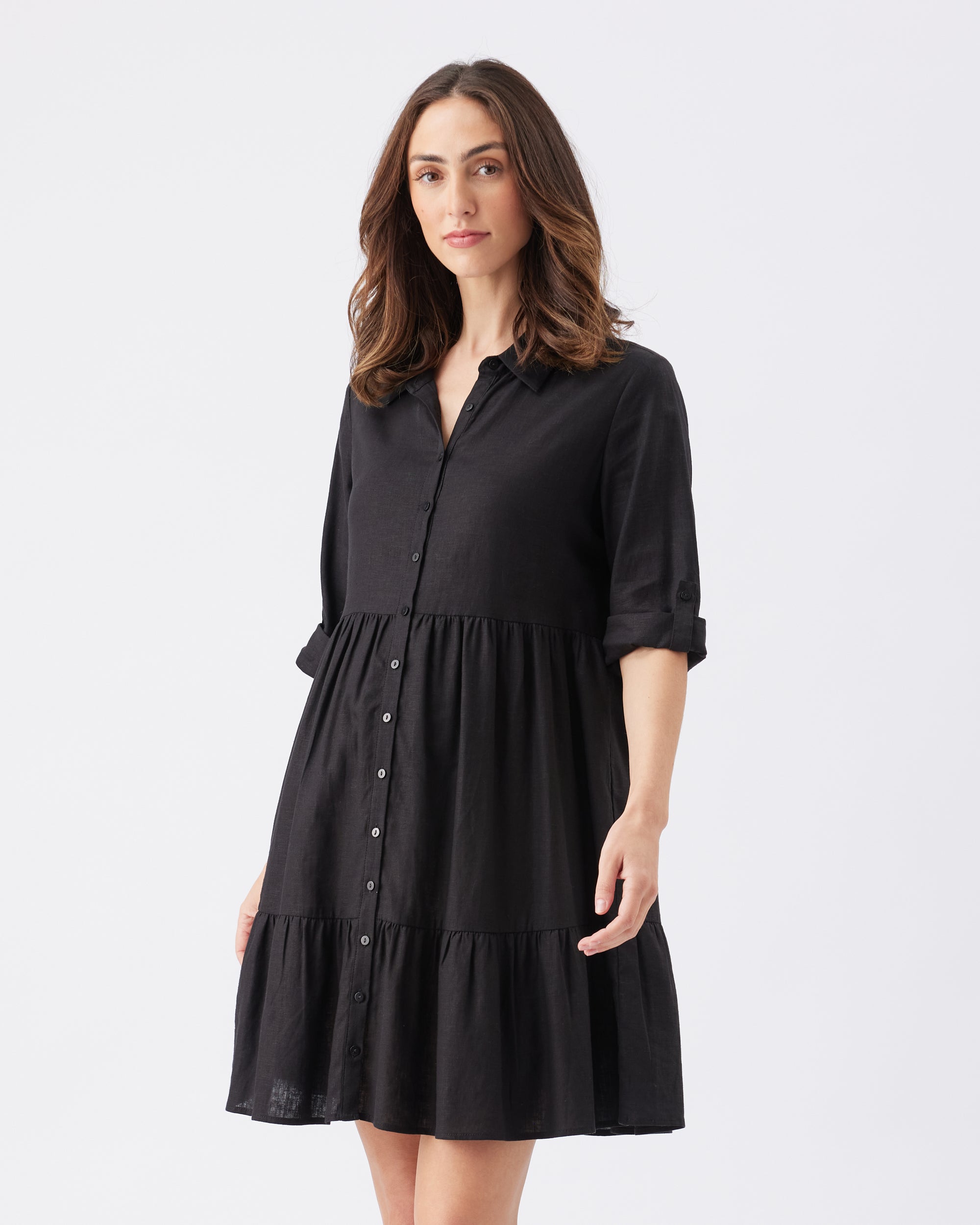 Adel Linen Dress Black