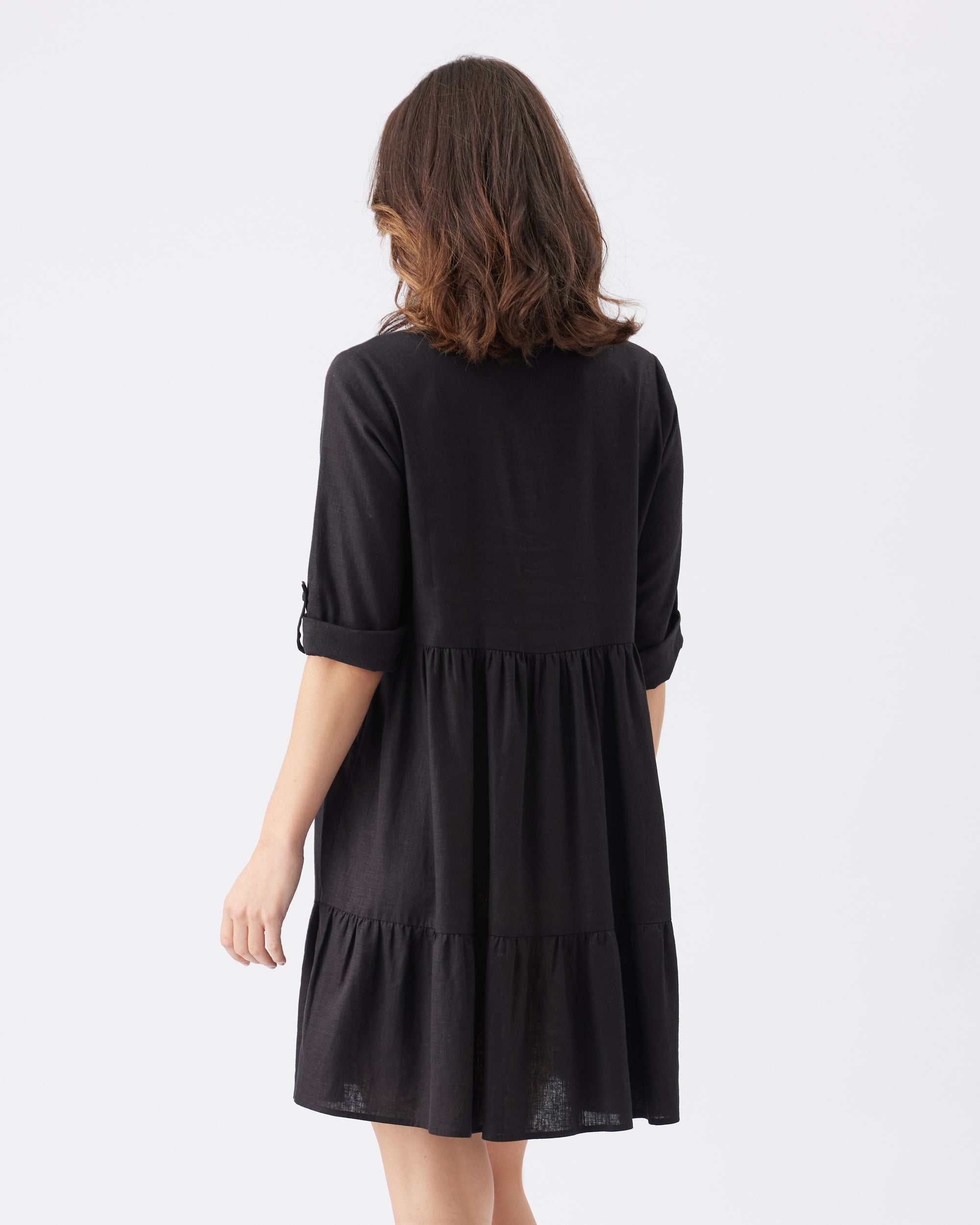 Adel Linen Dress Black