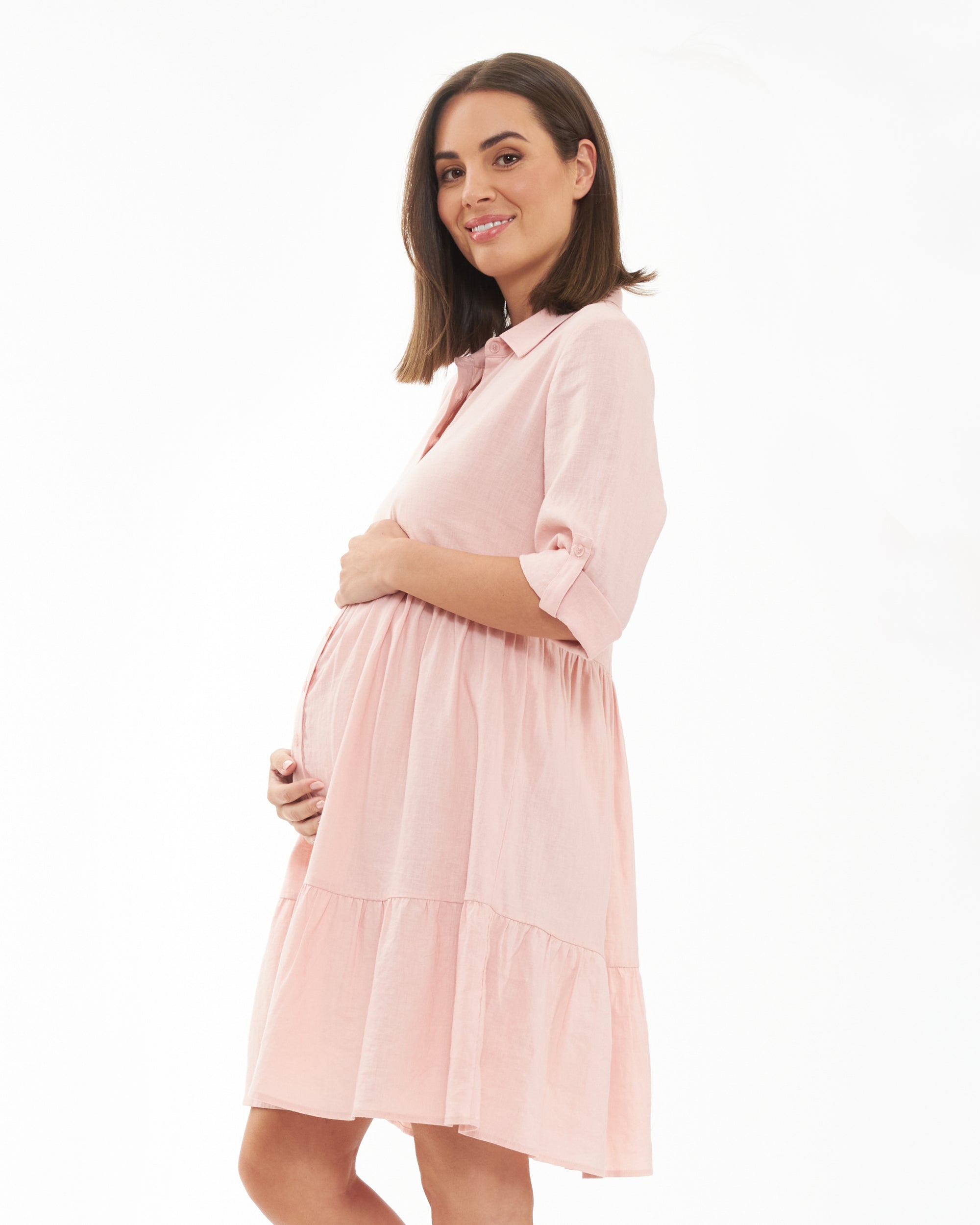 Adel Linen Dress Soft Pink