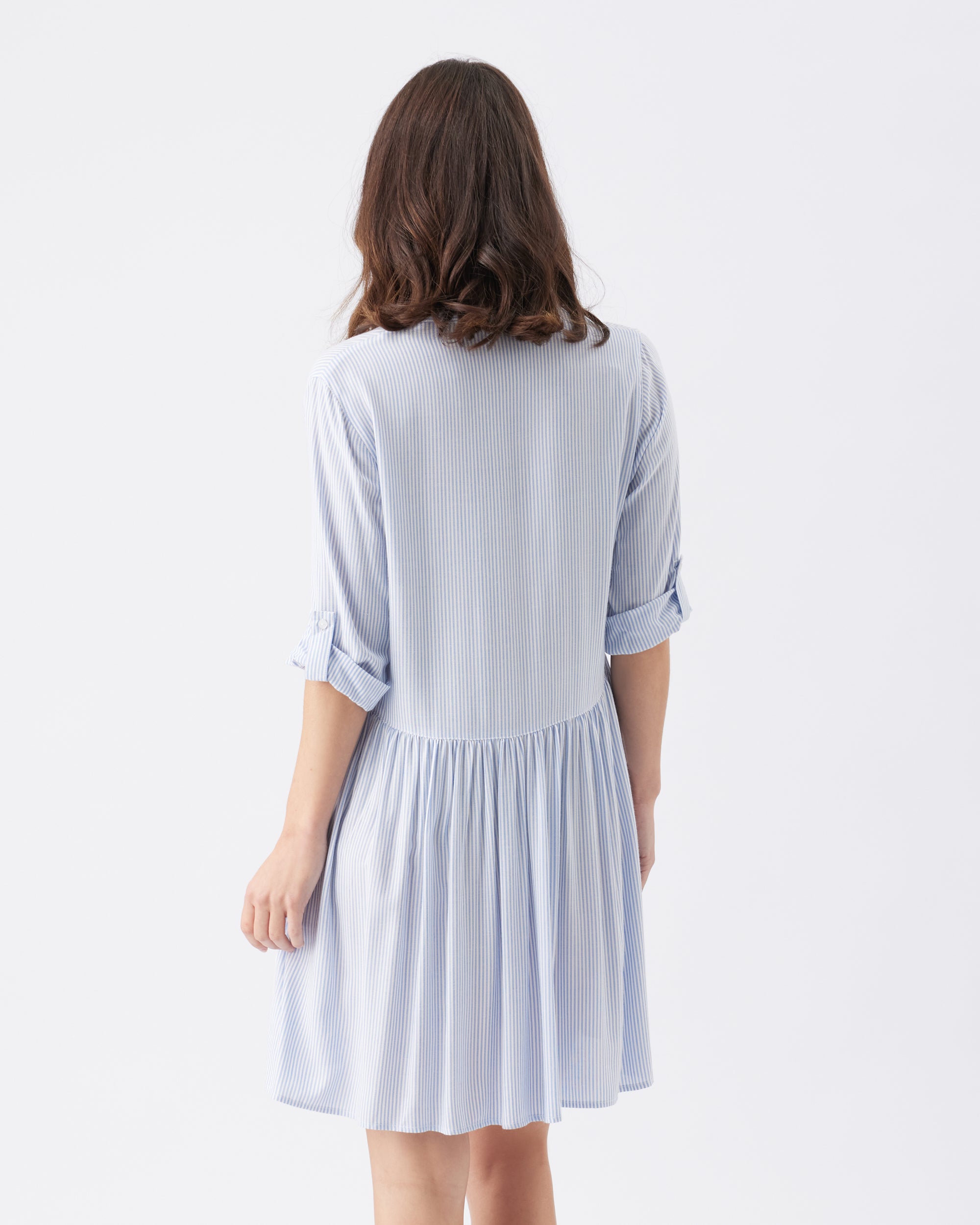 Sam Stripe Dress  Sky Blue / White