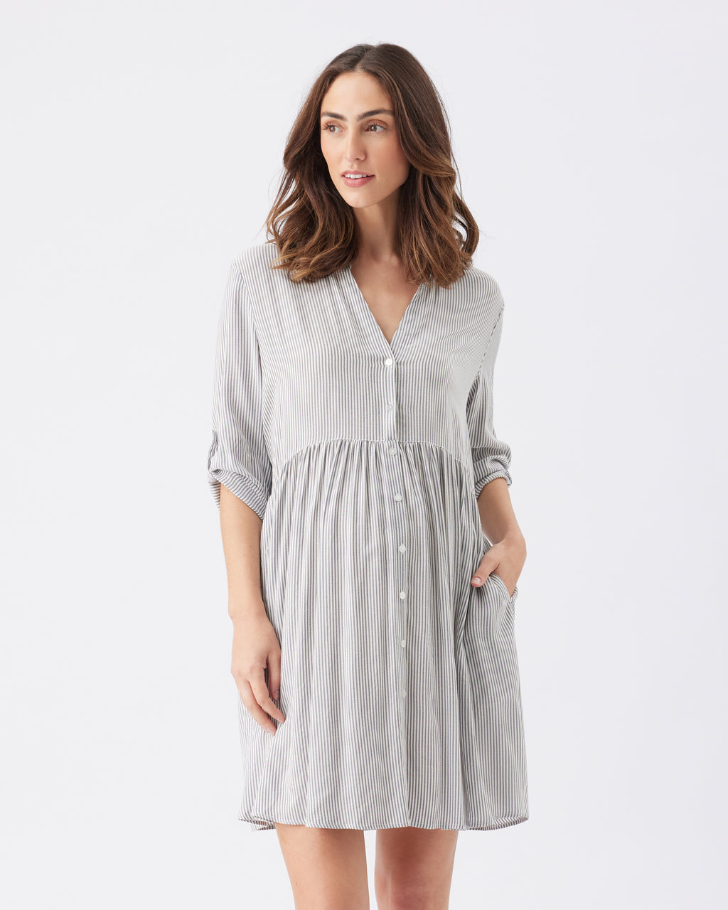 slim fit dress slacks Pokey Maxi Dress Black / White Stripe main image 1