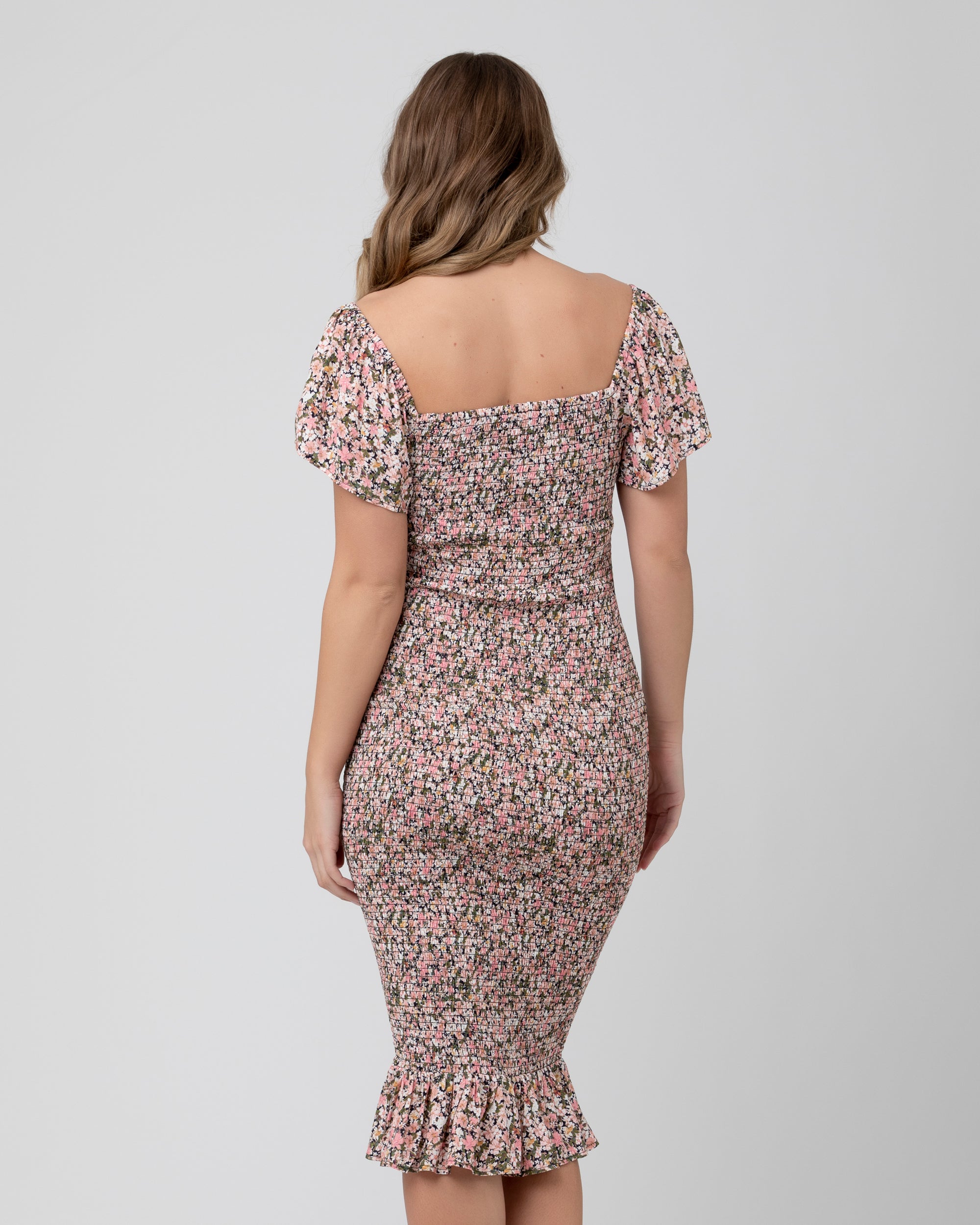 Sophia Shirred Dress  Black