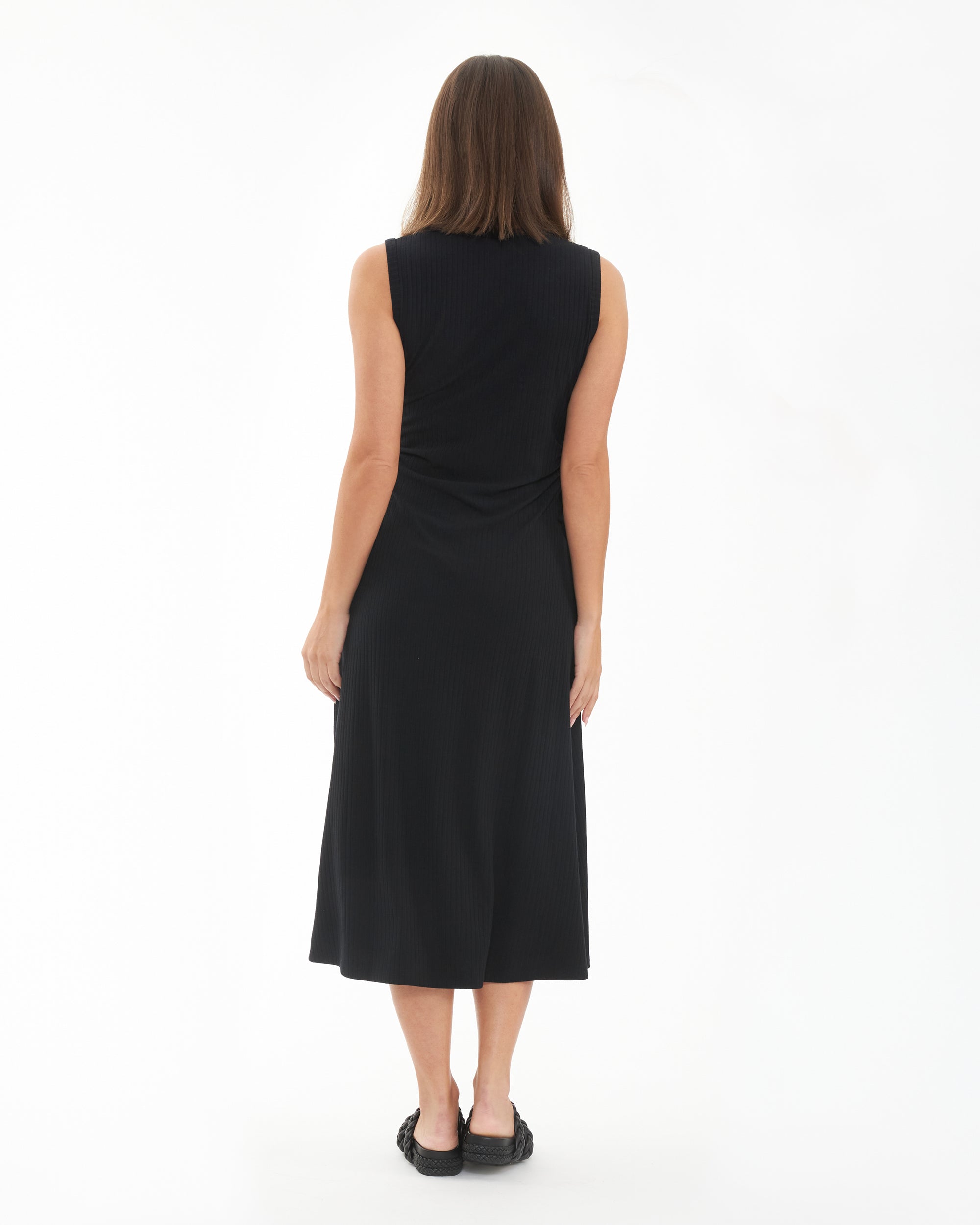 Carol Rib A-line Dress  Black