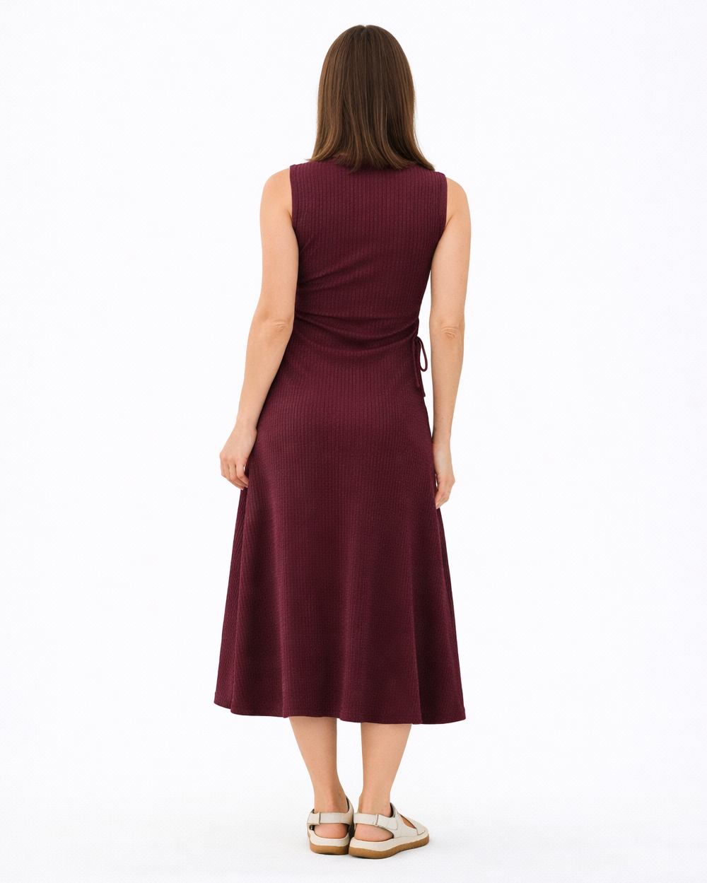Carol Rib A-line Dress  Maroon