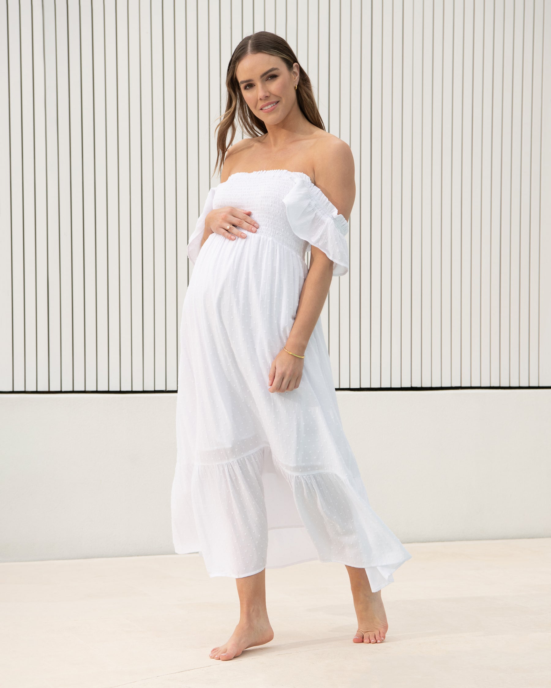 Hail Spot Dress White Hail Spot Dress White