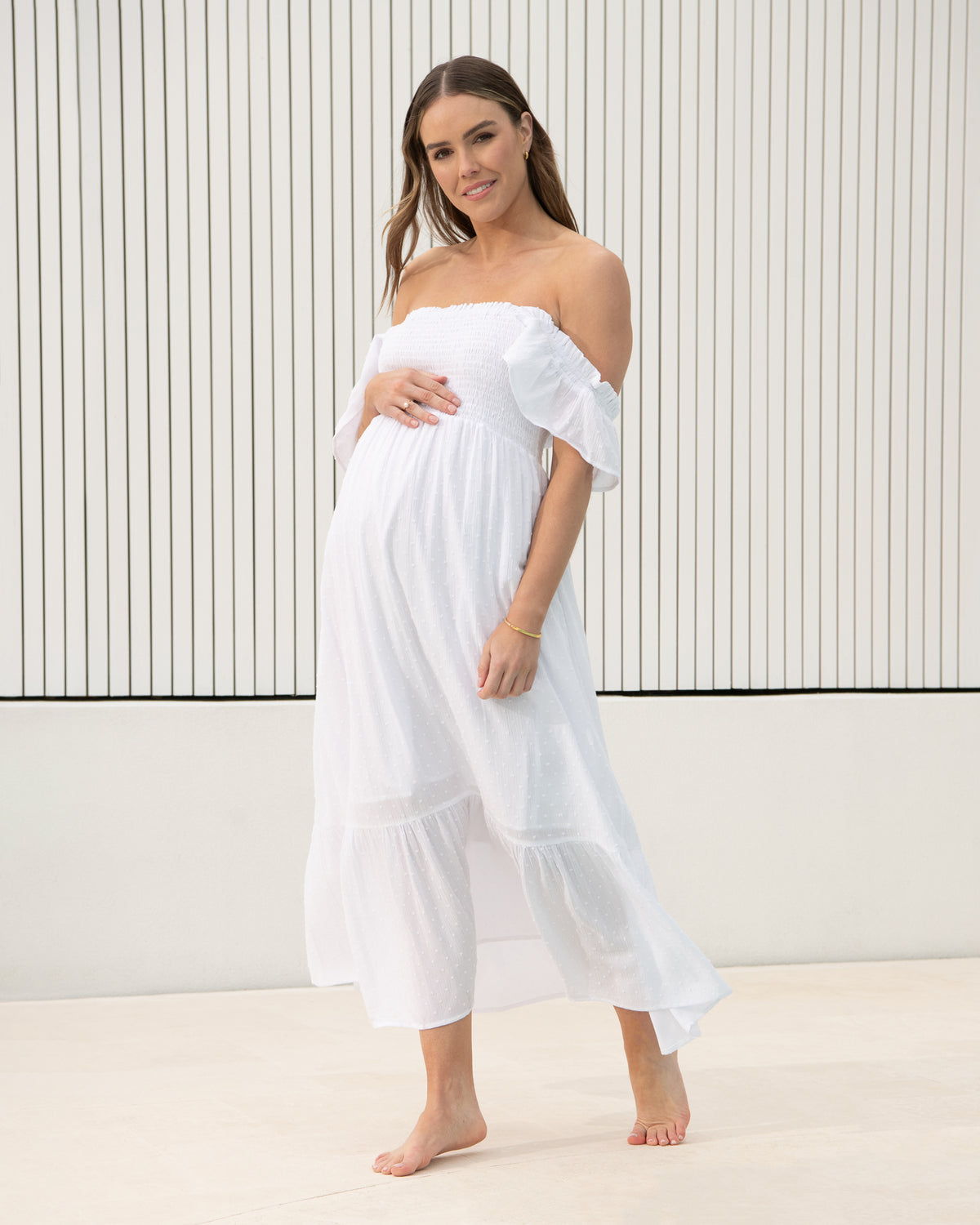 Hail Spot Dress White