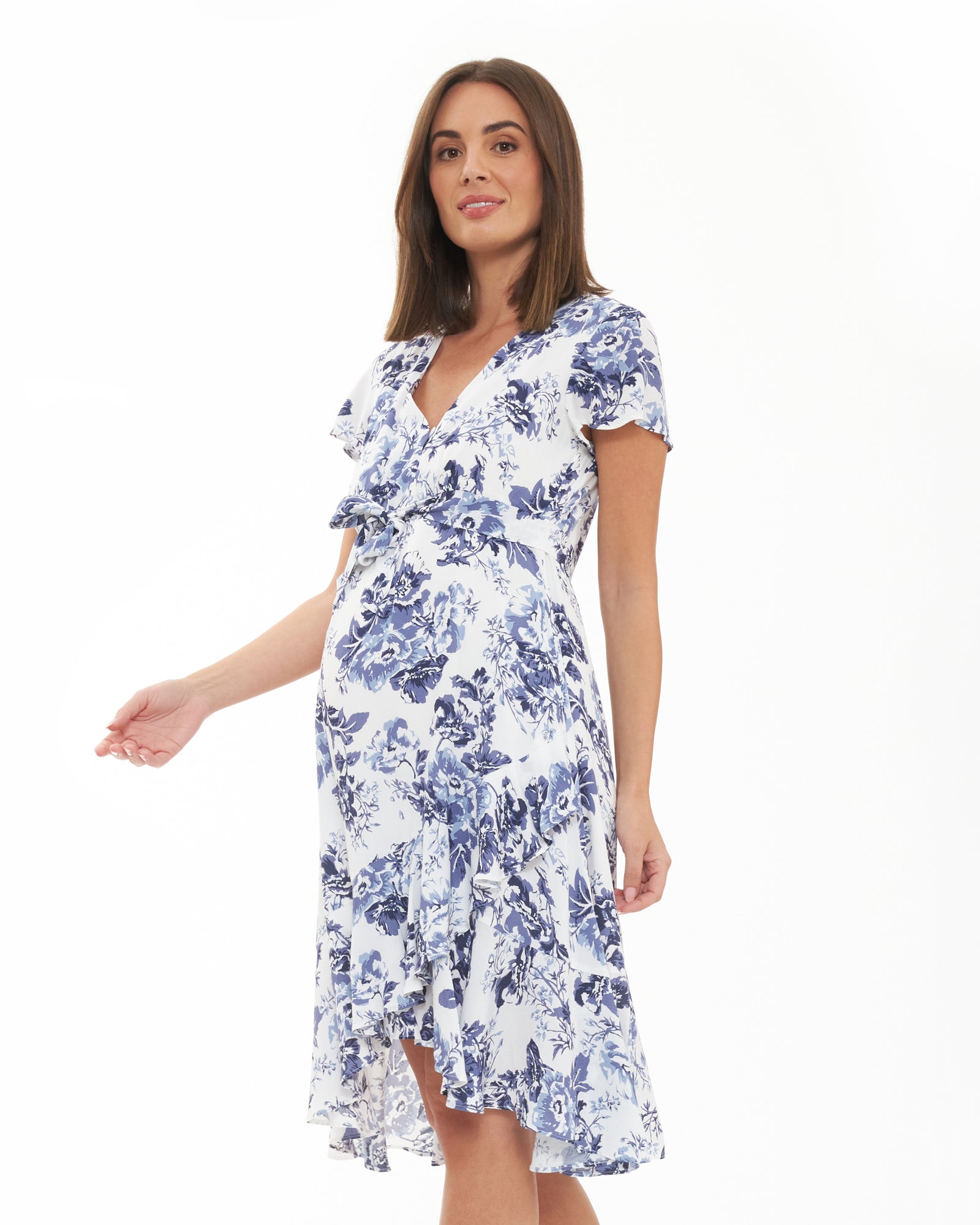 White Sleeveless Front Tie-Up Dress main image 0