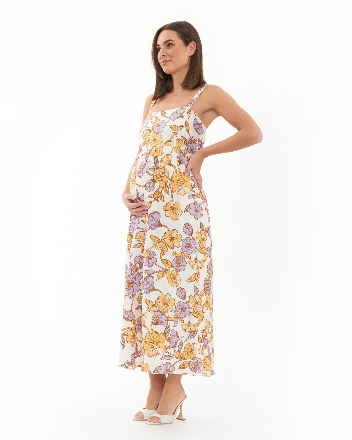 Maya Tie Back Linen Dress  Natural