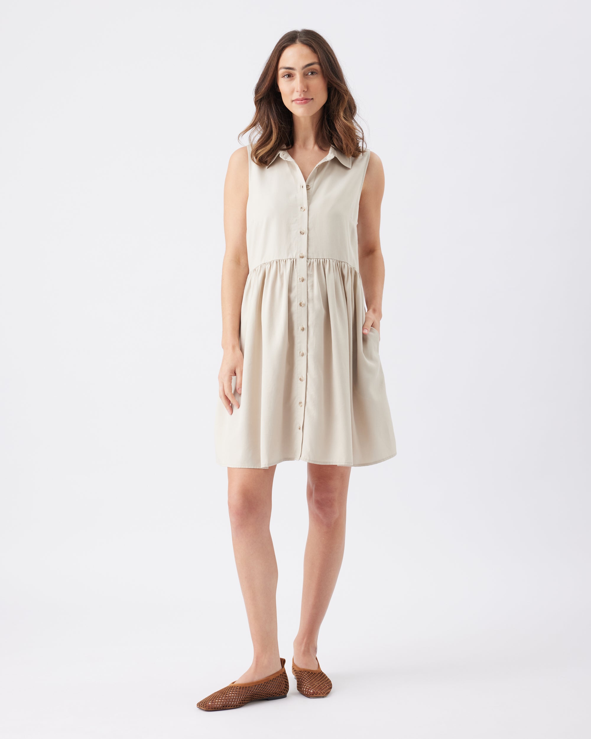 Chloe Tencel Dress Sand