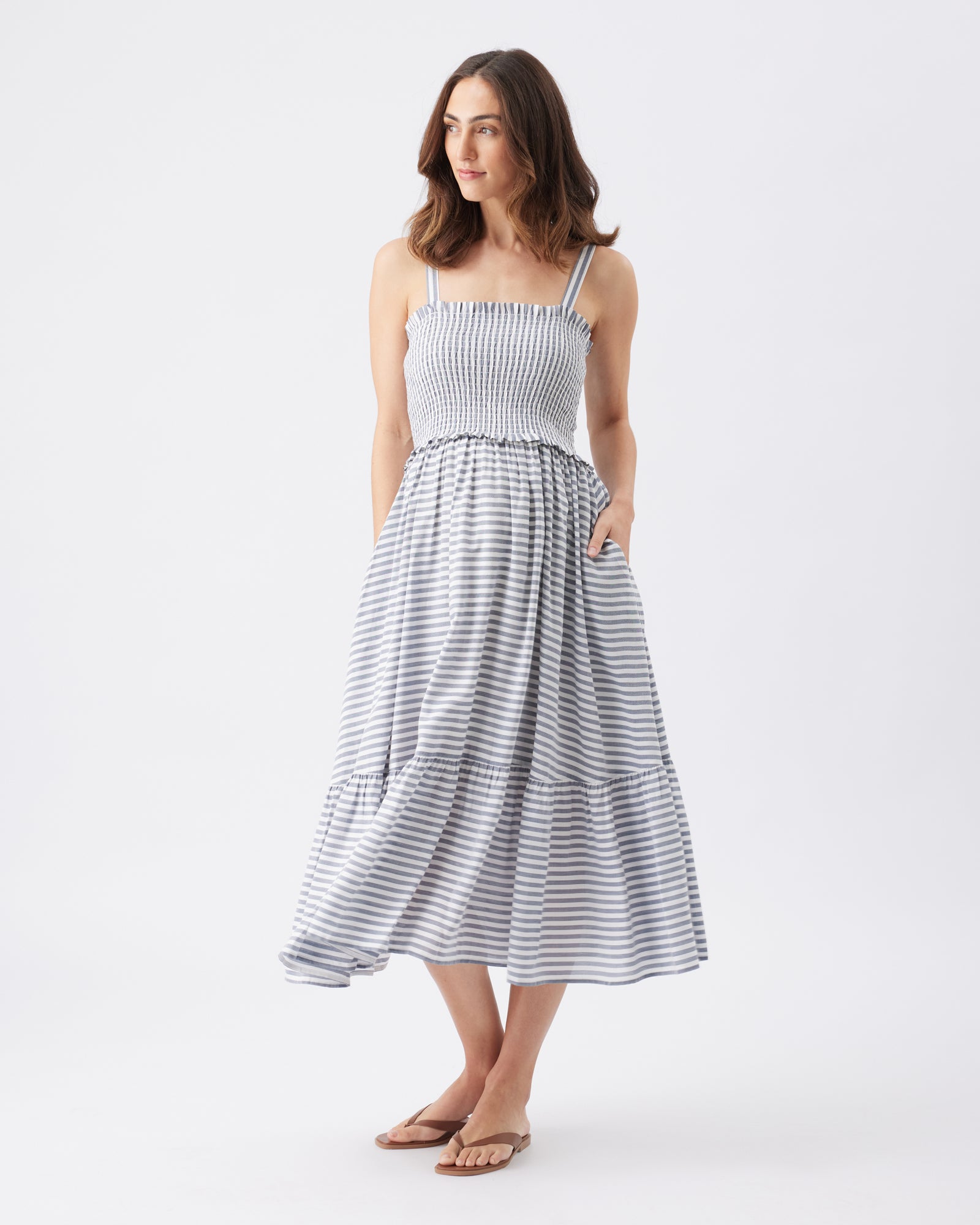 Sophia Striped Dress - Blue