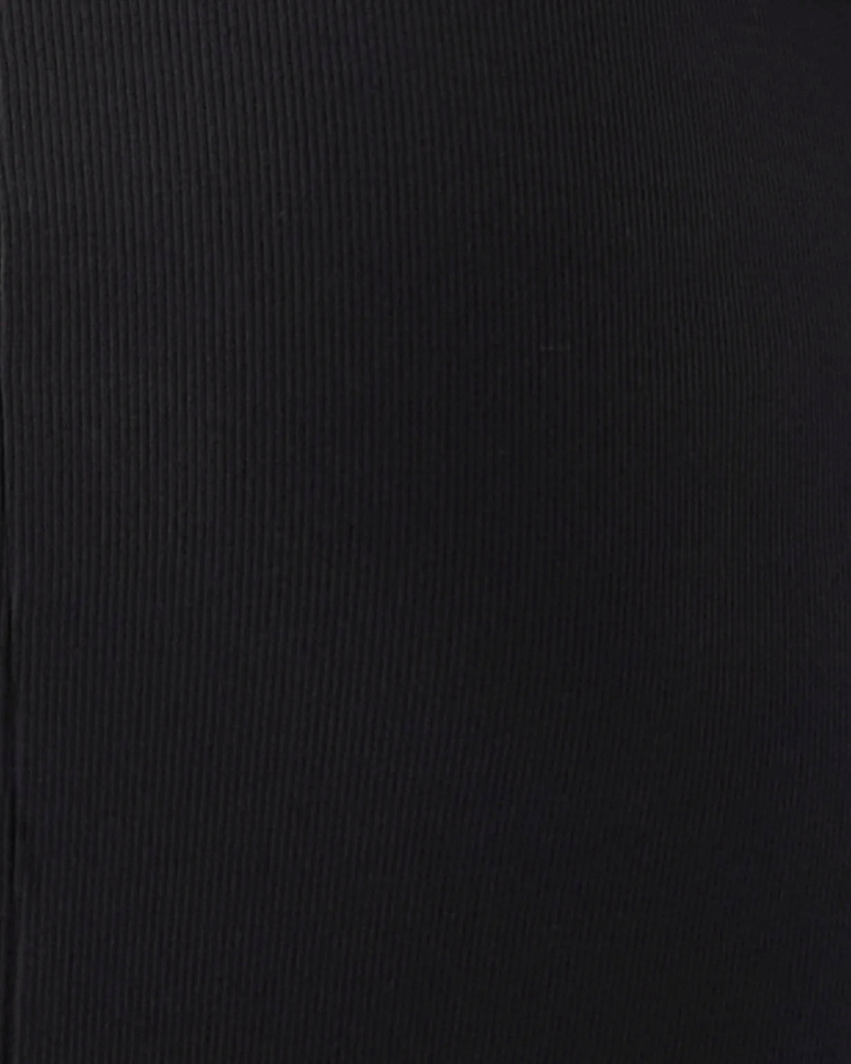 A close-up of a black ribbed fabric texture, showing fine vertical ridges.
