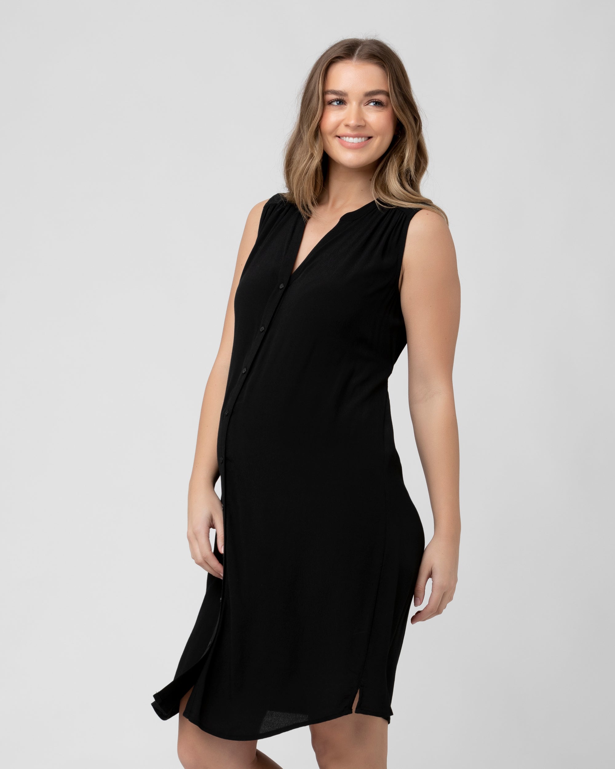 April Nursing Tunic Dress Black