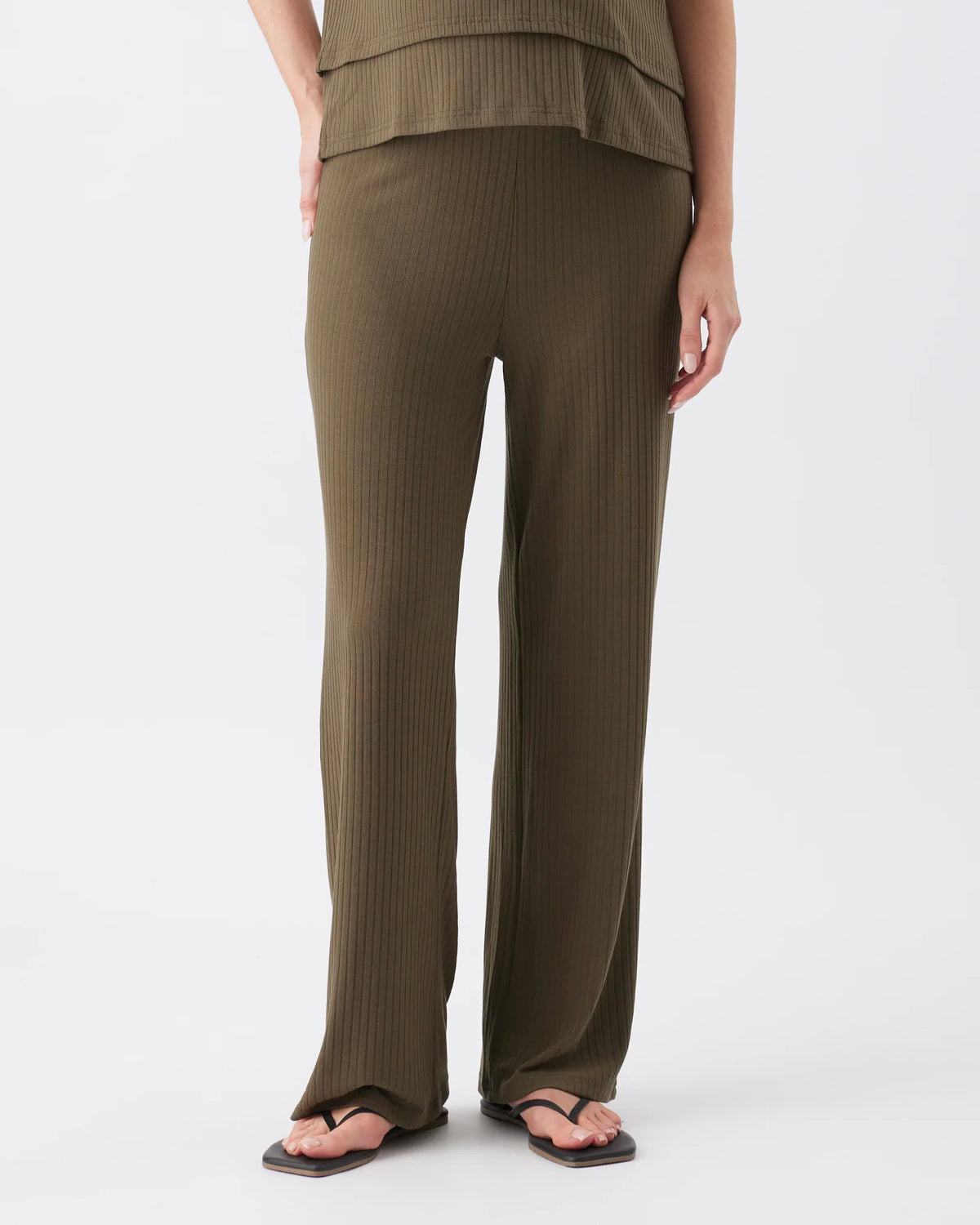 Cindy Rib Pant  Khaki