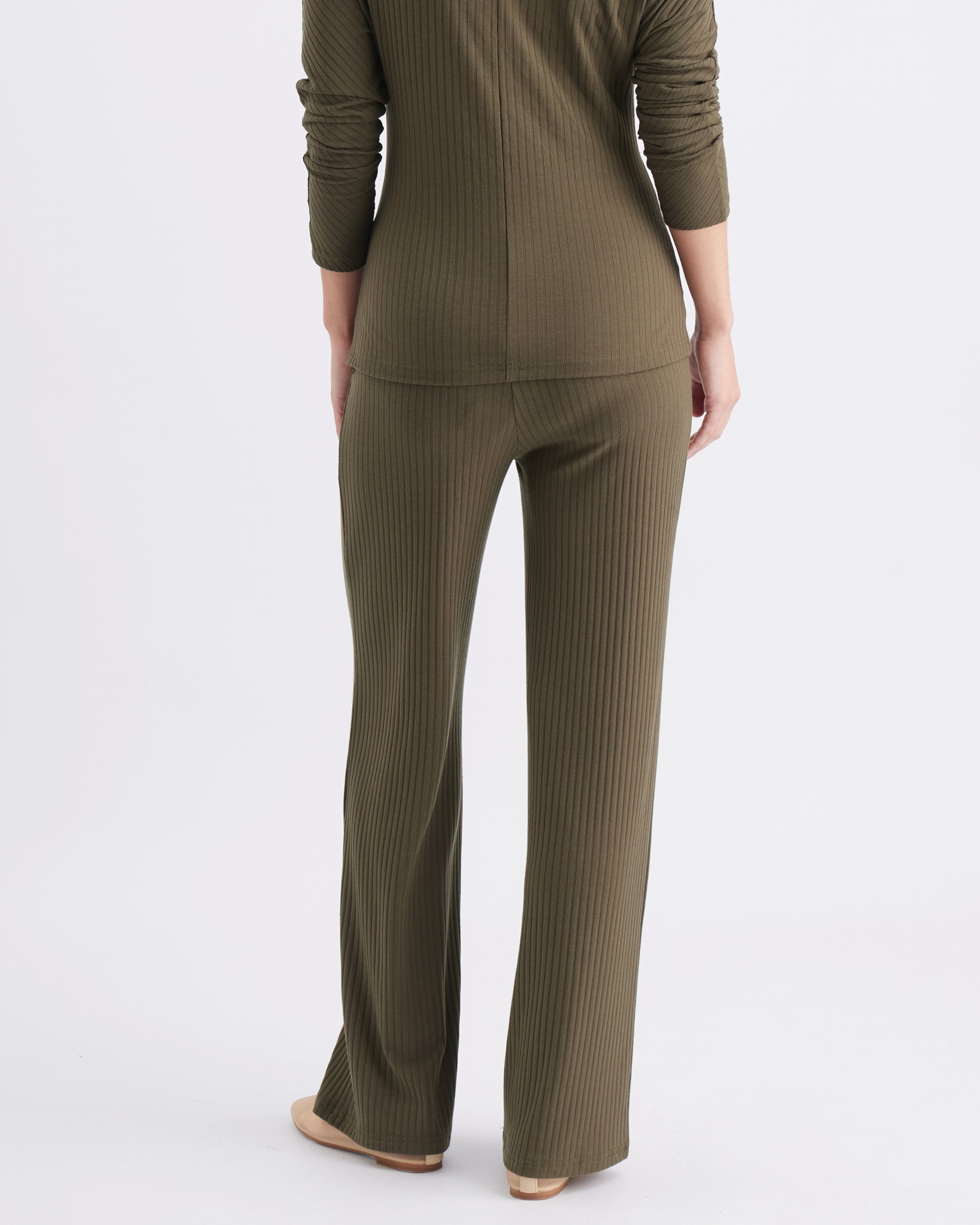 Cindy Rib Pant  Khaki