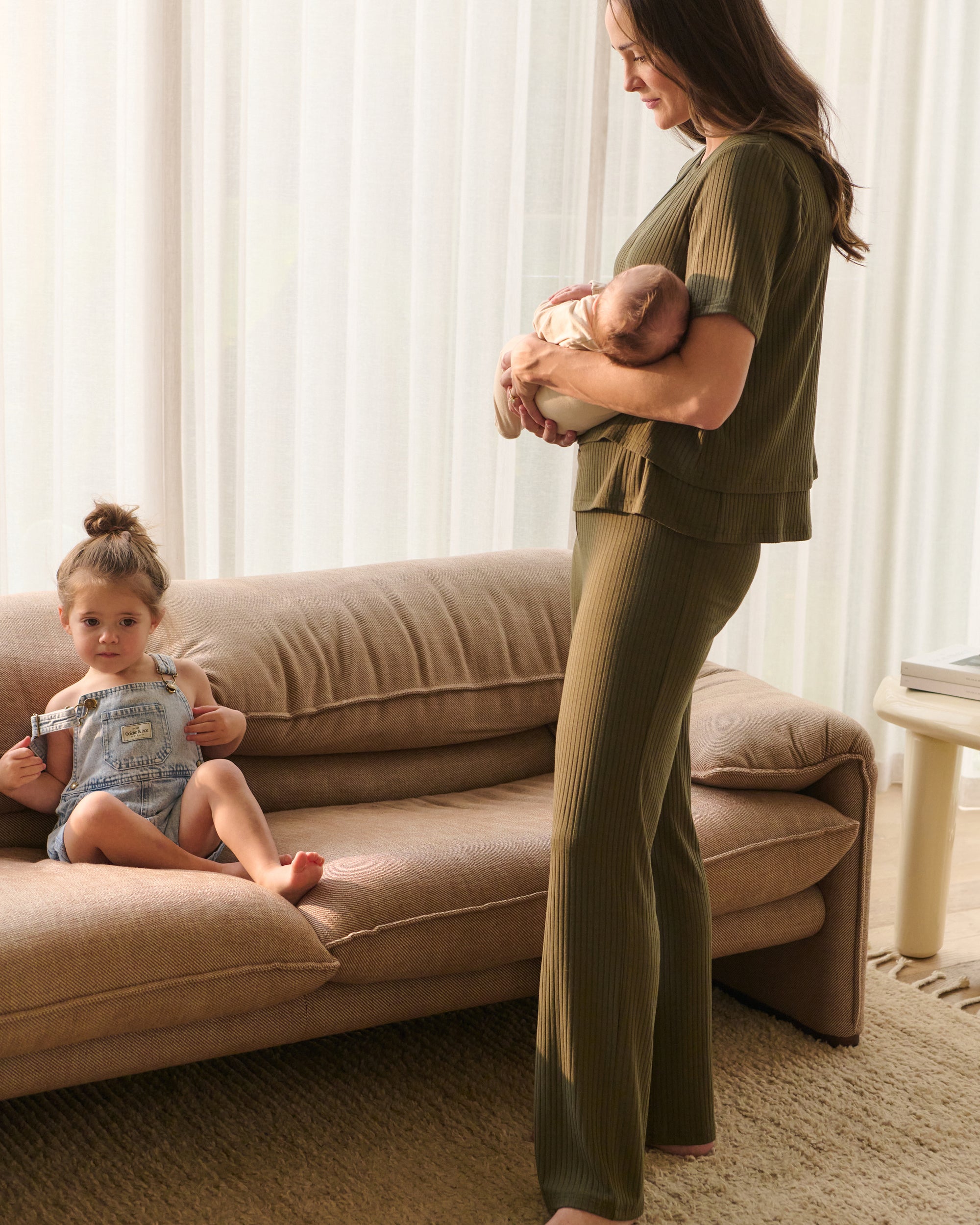 Cindy Rib Pant  Khaki