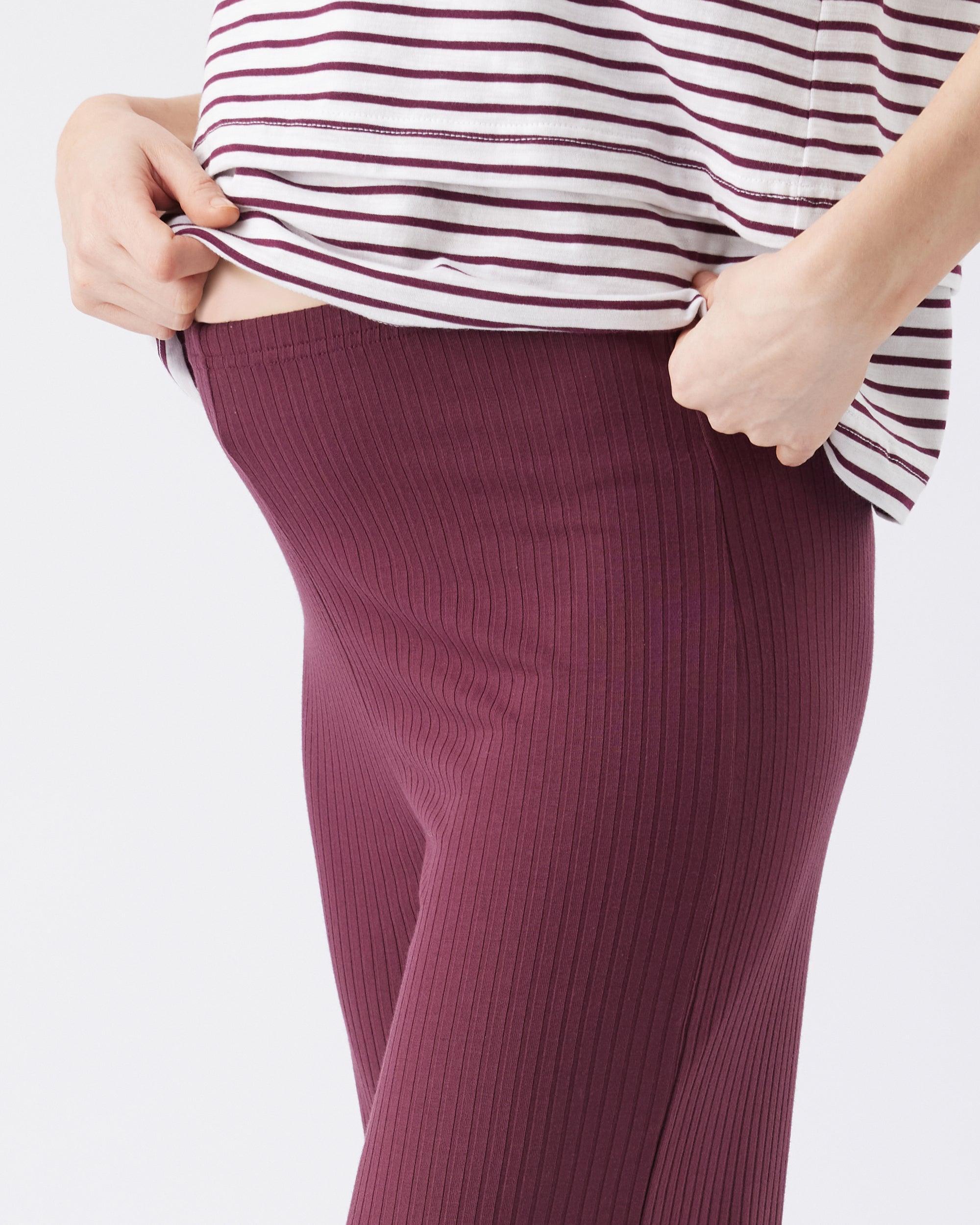 Cindy Rib Pant  Maroon