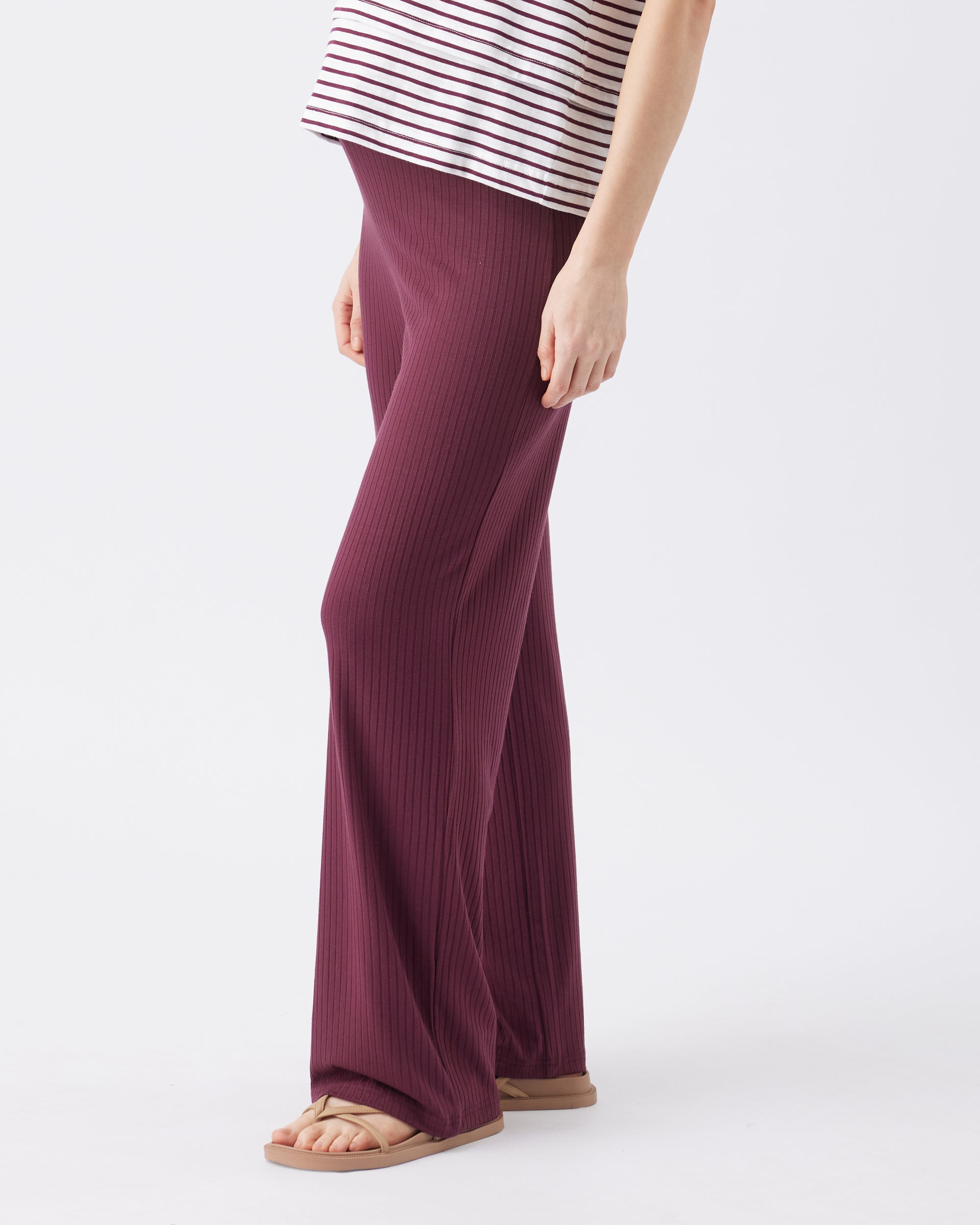 Cindy Rib Pant  Maroon